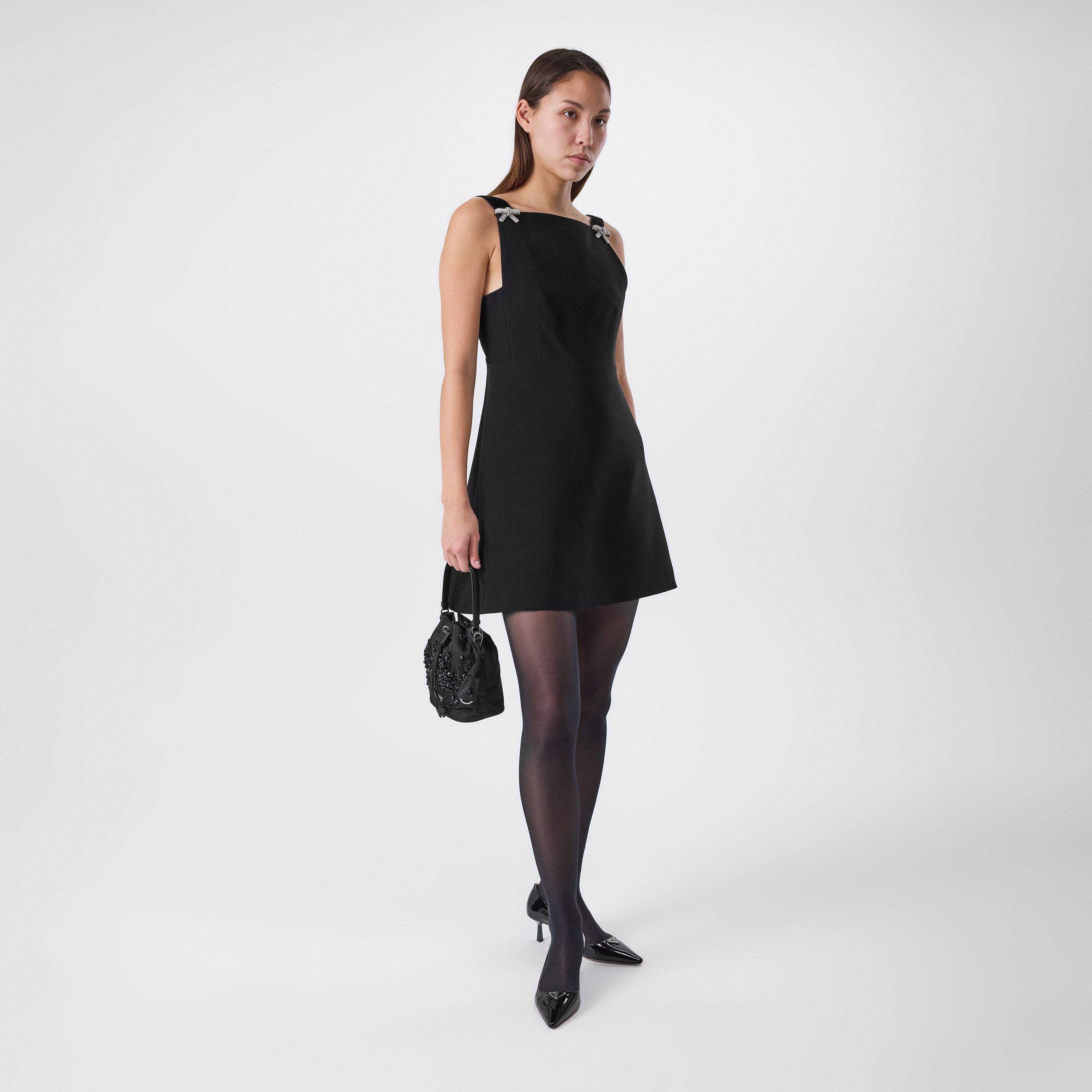 Nero - Prada - Embroidered Re-Nylon Mini Bucket Bag - 6