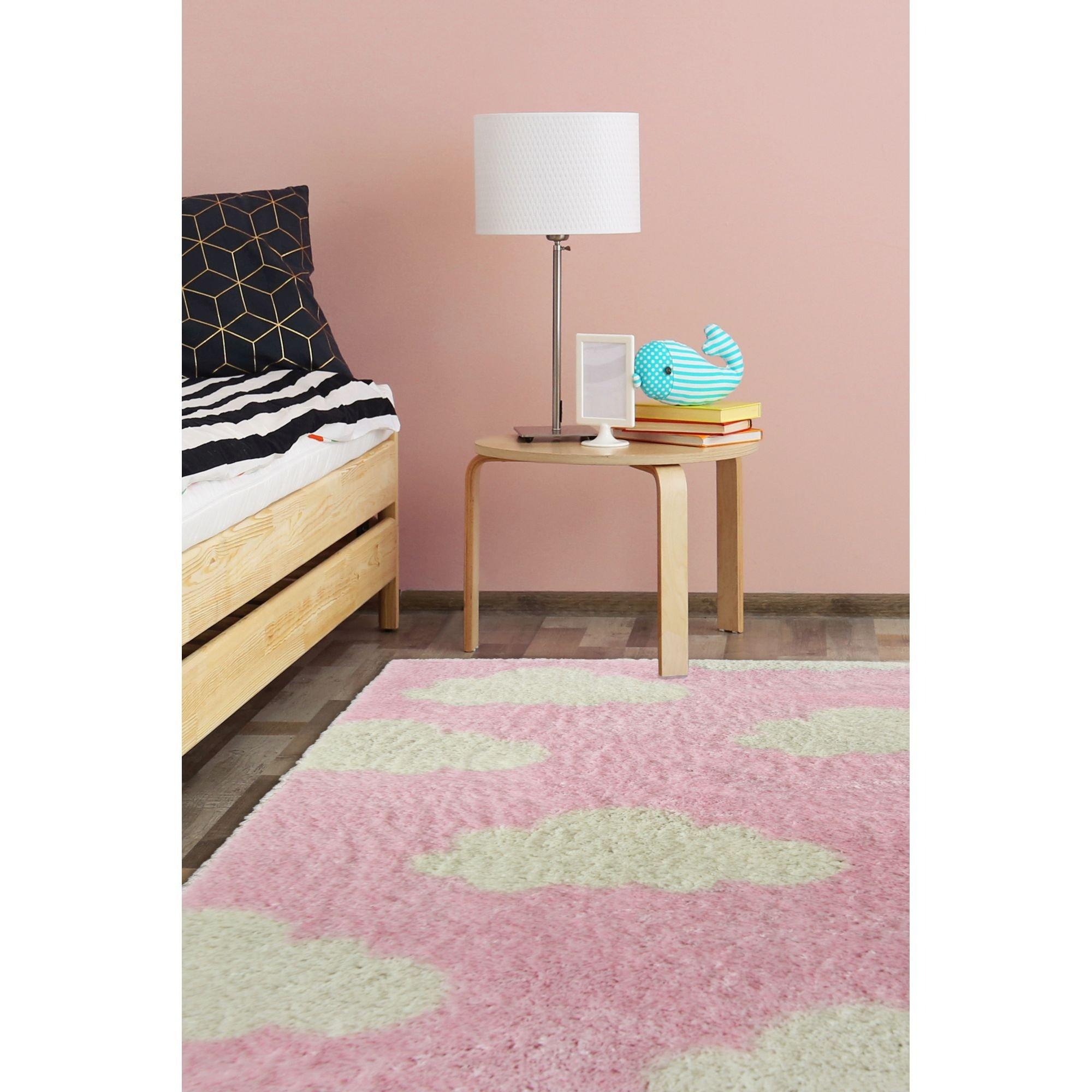 Homemaker Pink Snug Cloud Shaggy Rug 100 x 150cm - Polyester Pile - New - Image 3