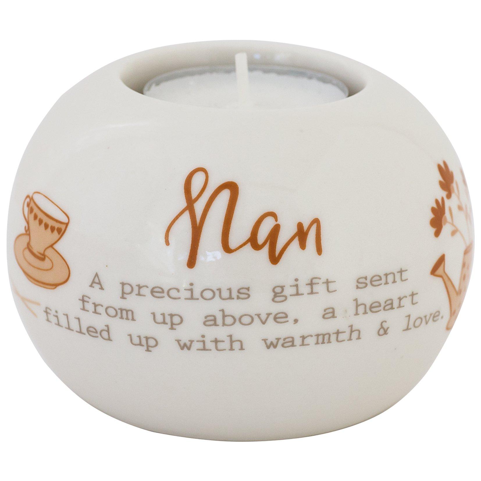 White - Said With Sentiment - 7226 - Nan Ceramic Tea Light Holder