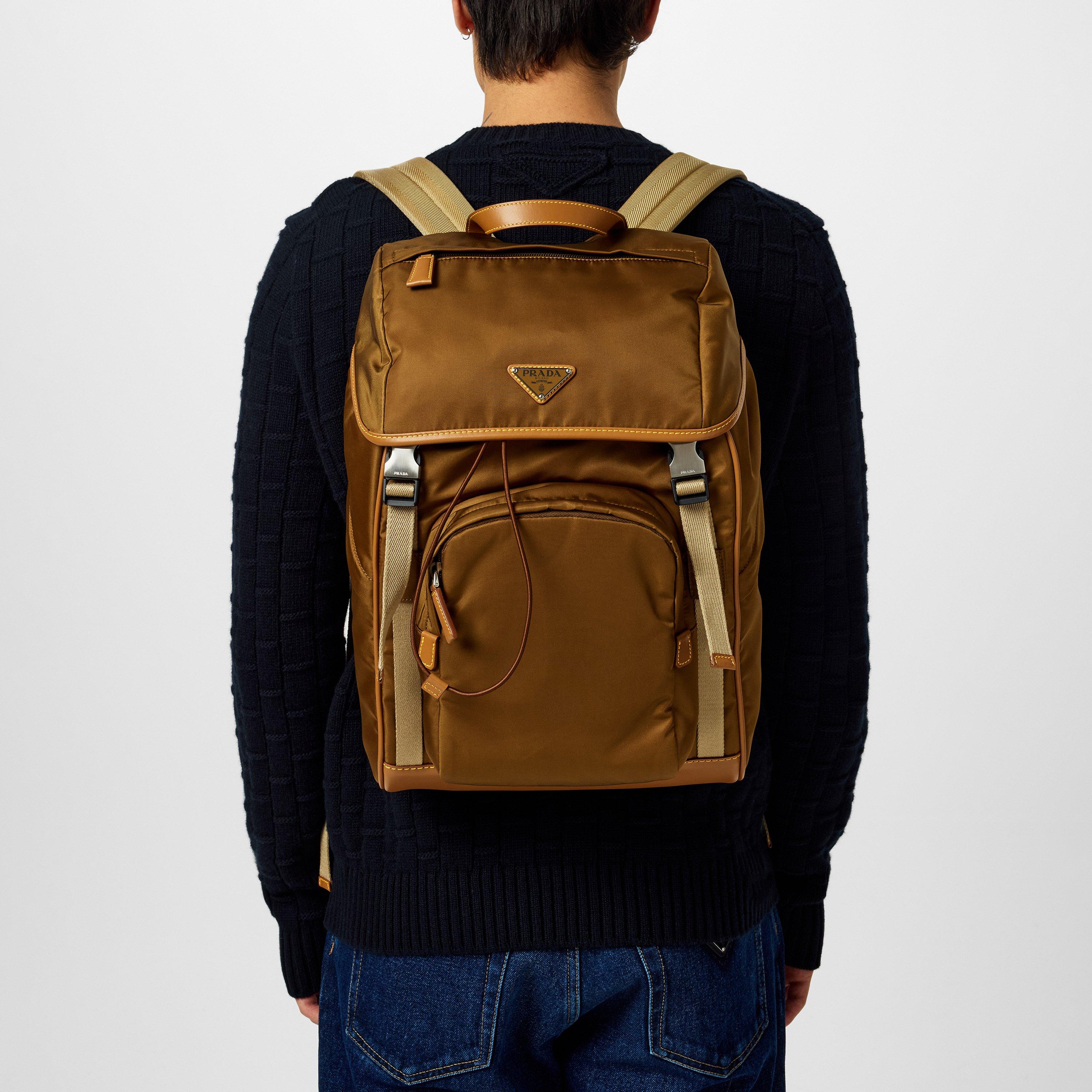 Brown - Prada - Men's Logo Backpack - 3