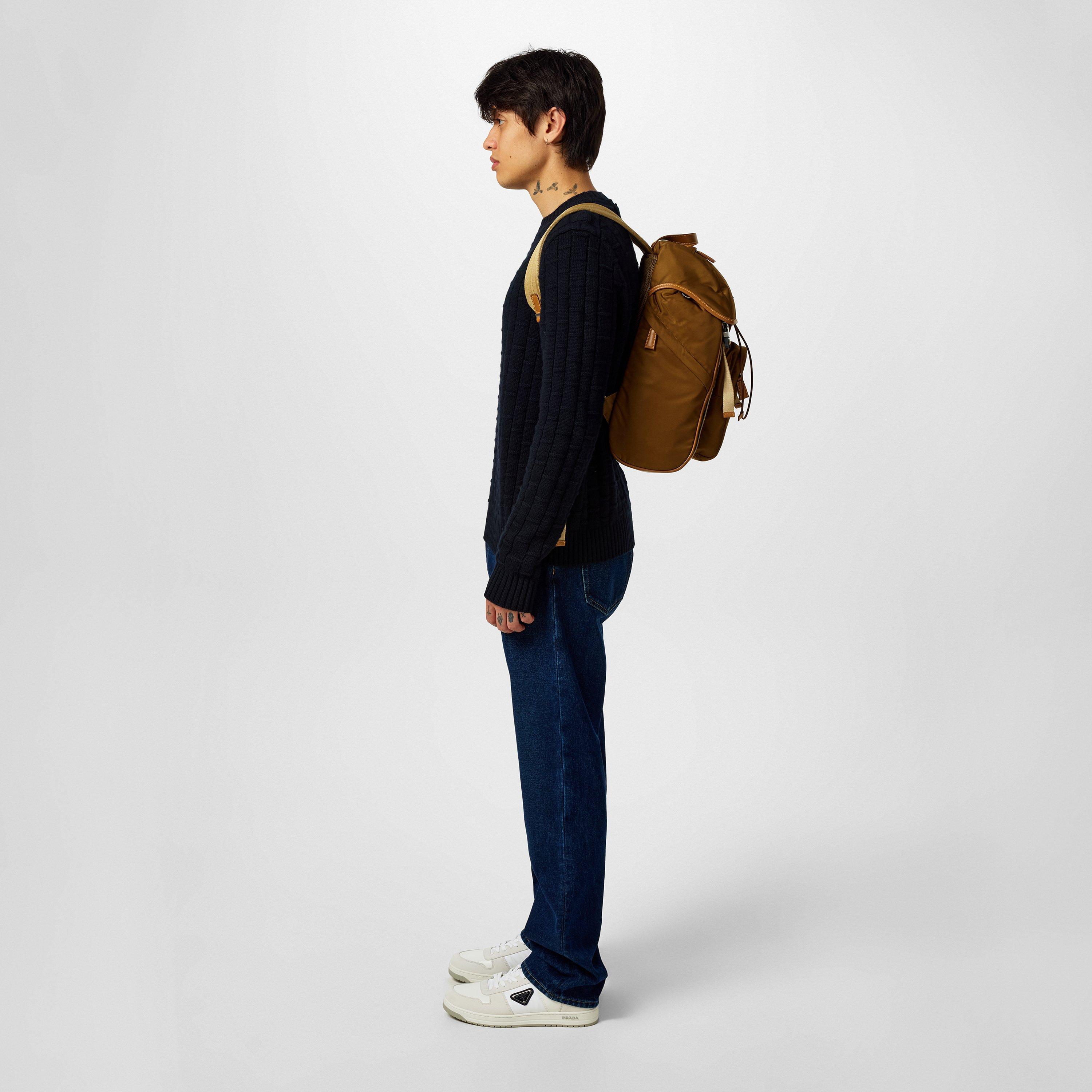 Brown - Prada - Men's Logo Backpack - 6