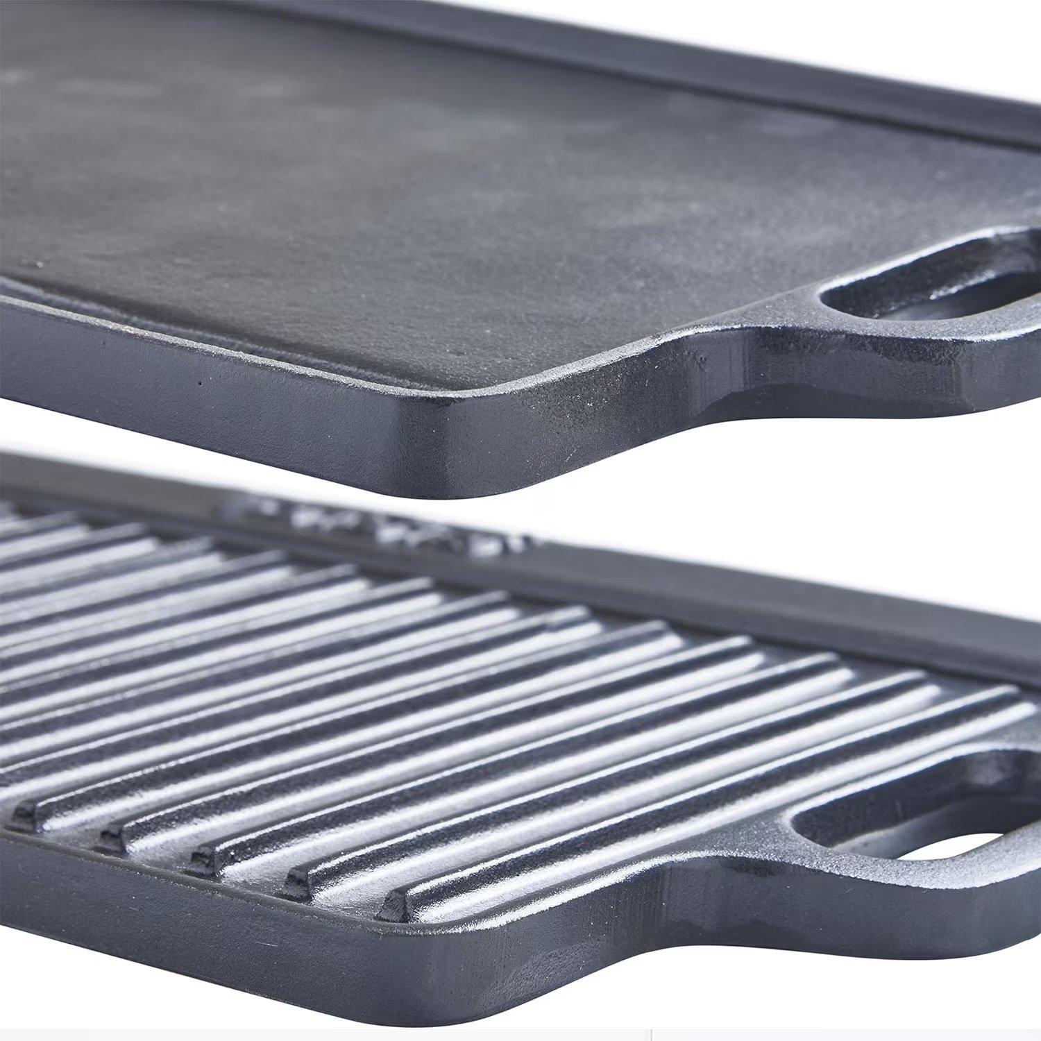 Black - VonShef - VonShef - 37cm Cast Iron Griddle - 6