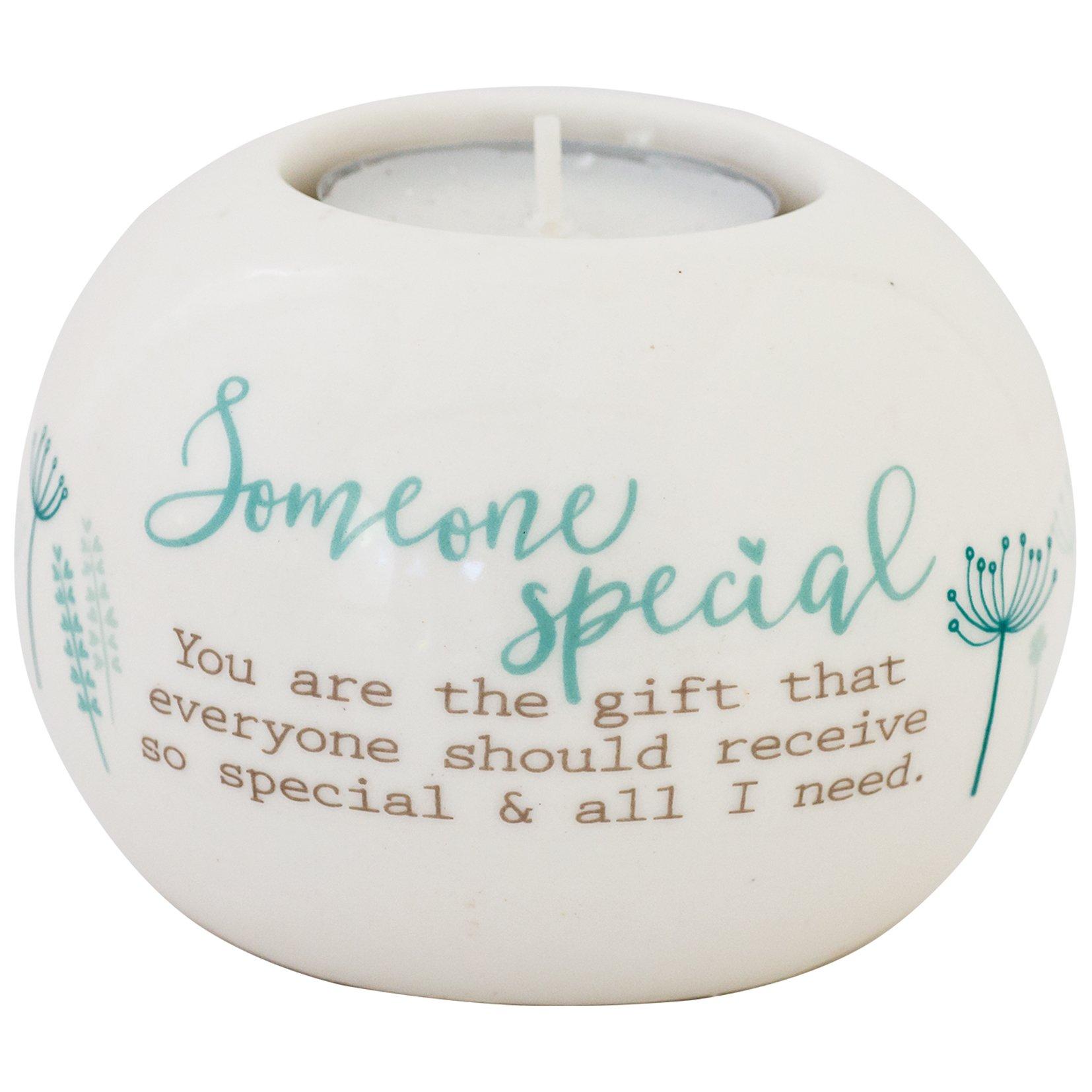 White - Said With Sentiment - 7227 - Someone Special Ceramic Tea Light Holder