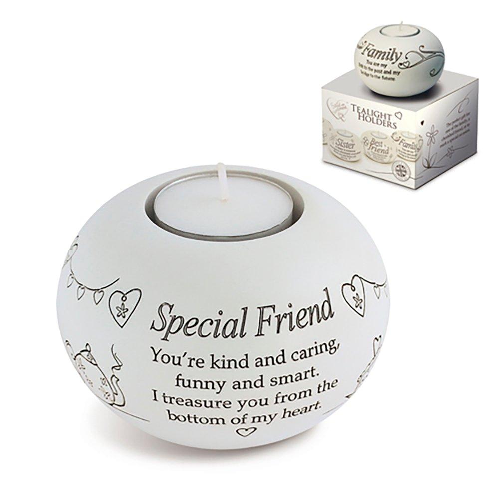 White - Said With Sentiment - 7326 - Special Friend Tea Light Holder