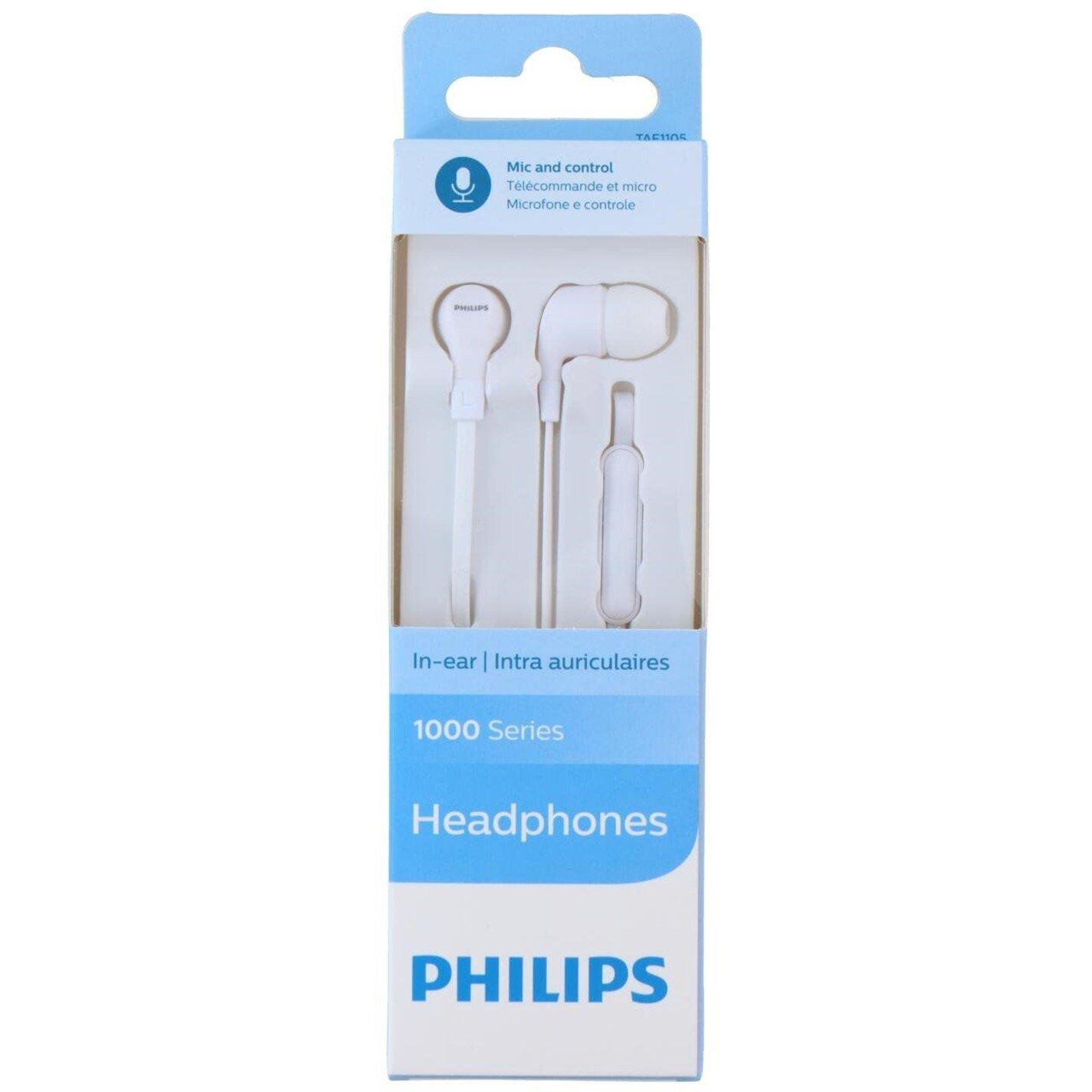 White - Philips - 1000 Series In-Ear Earphones - 2