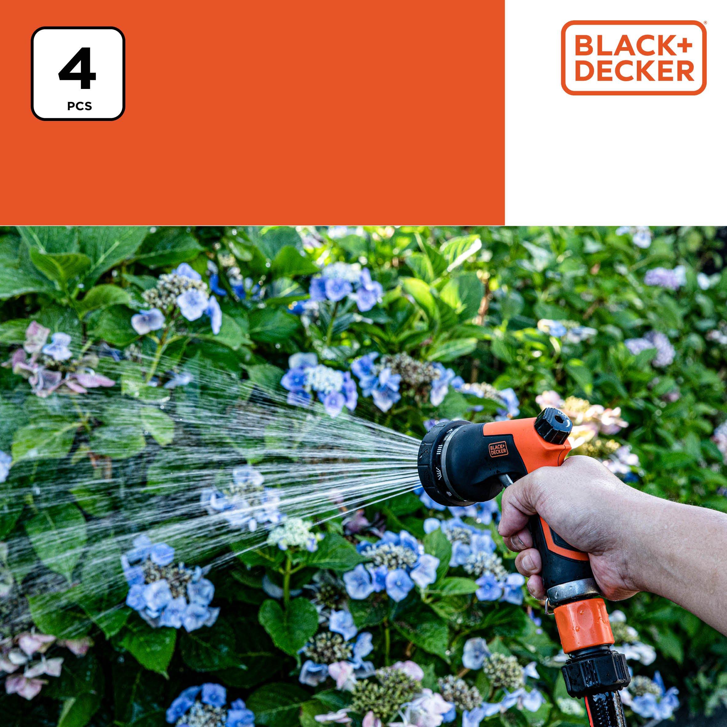 Zwart/Oranje - Black and Decker - 4pc Watering Set - 3
