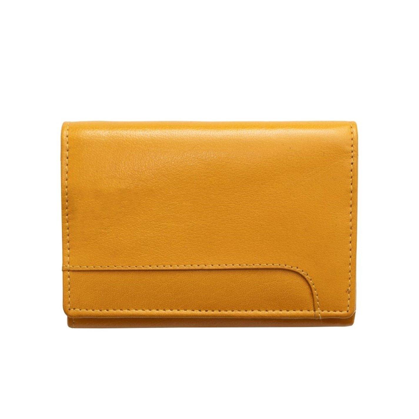 Mustard - PRIMEHIDE Leather - Velura Clip Frame Trifold Purse - 1