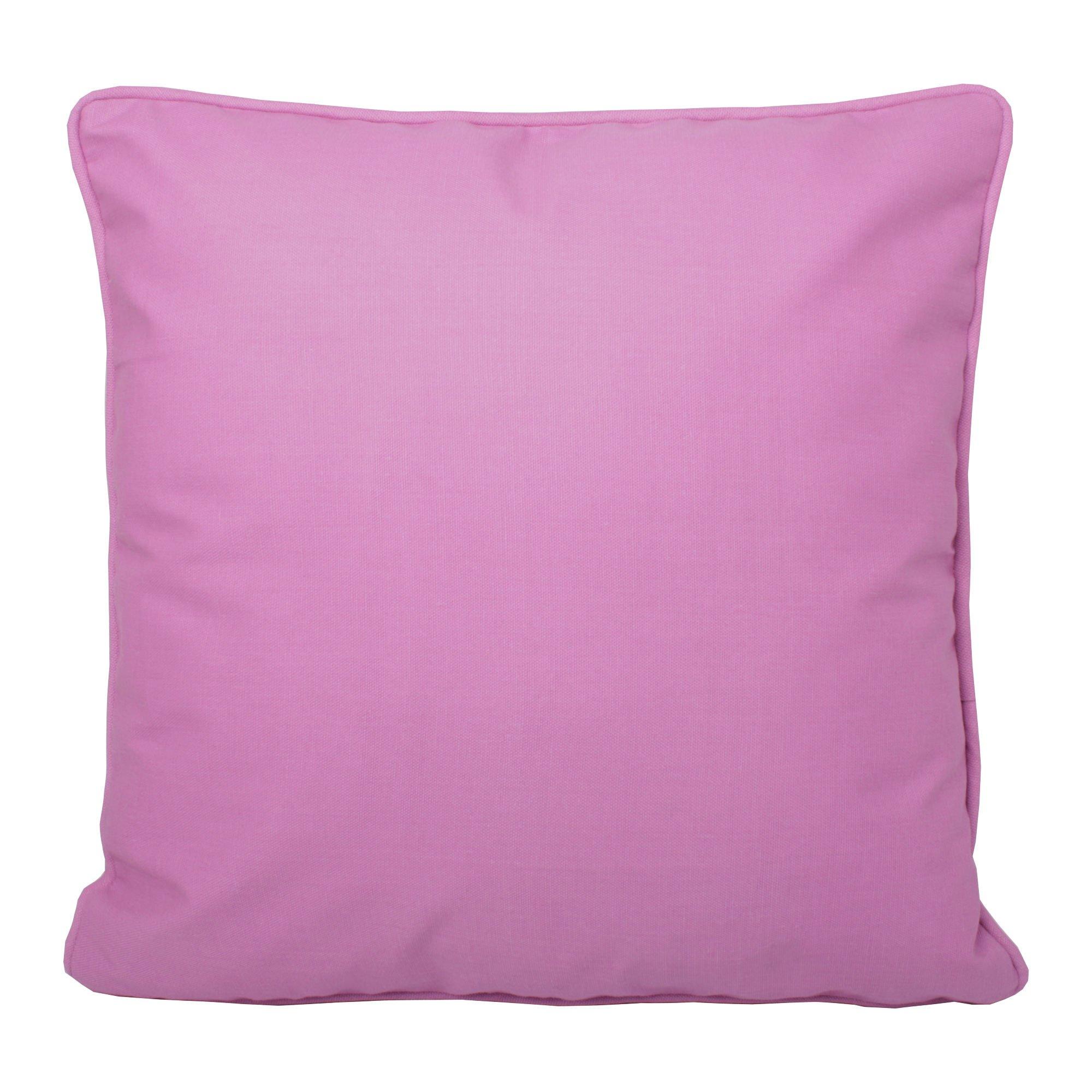 Fusion  Indoor Outdoor Plain Dye Water Resistant Cushion - Pink - 43 x 43cm