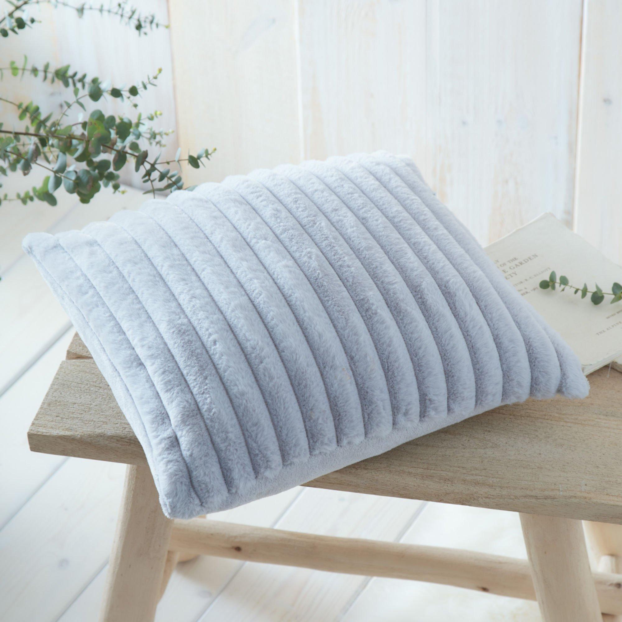Appletree  Morritz Faux Fur Filled Cushion - Grey - 43 x 43cm