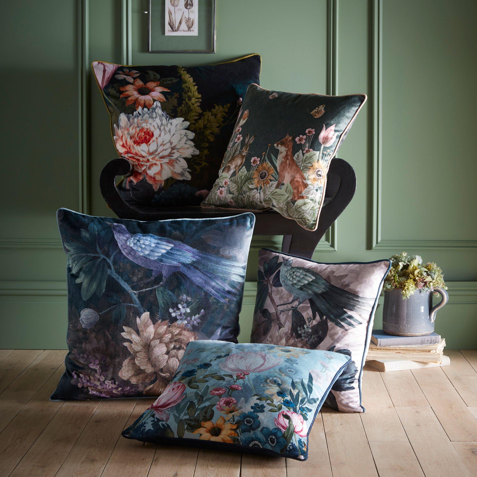 Teal - Appletree - Dawbury Velvet Filled Cushion - 2