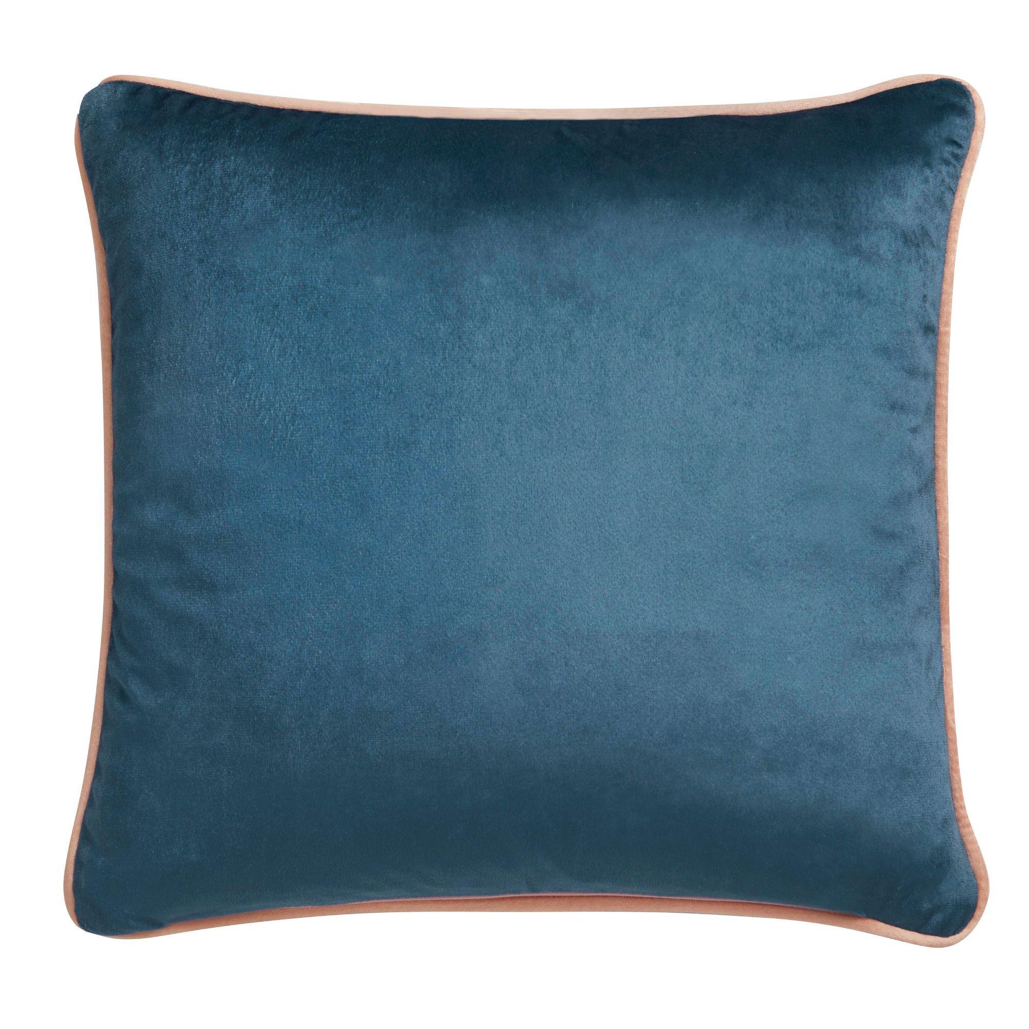 Blue - Laurence Llewelyn-Bowen - Down the Dilly Filled Velvet Cushion - 3