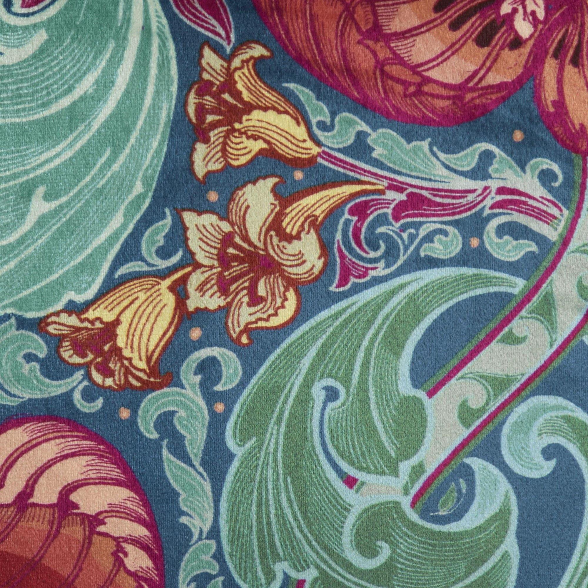 Blue - Laurence Llewelyn-Bowen - Down the Dilly Filled Velvet Cushion - 4