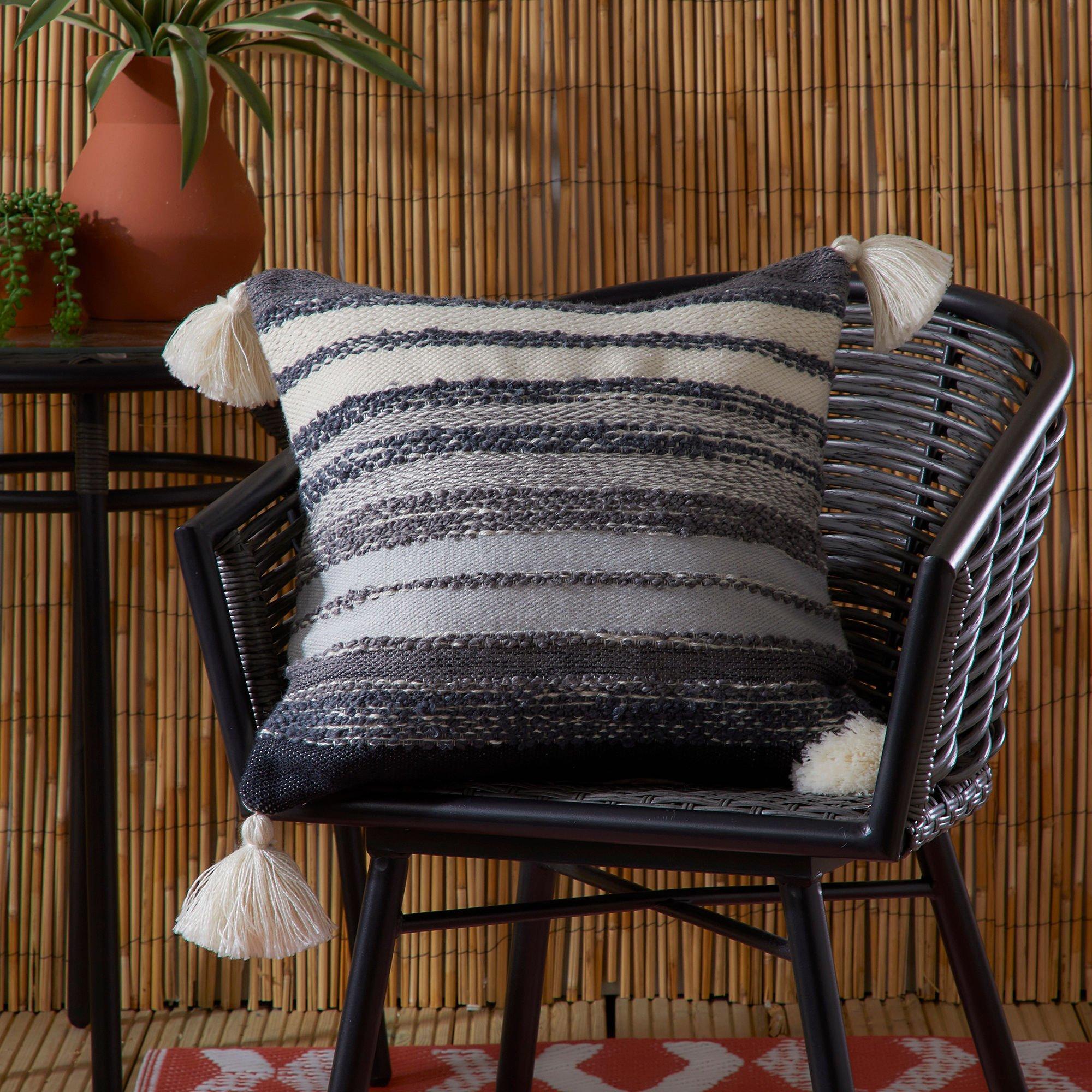 Drift  Grayson Indoor Outdoor Eco-Friendly Filled Cushion - Black - 43 x 43cm