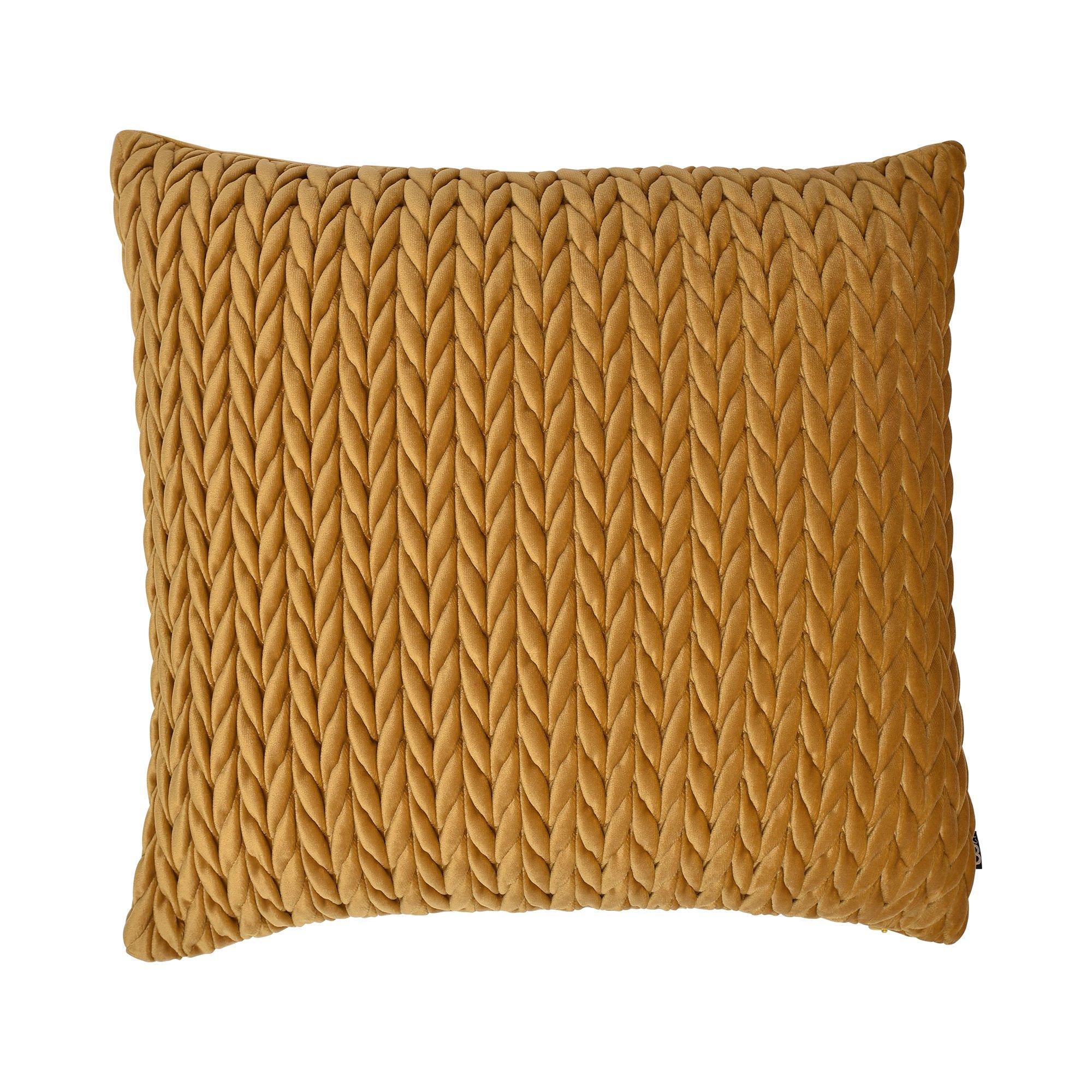 Gold - Laurence Llewelyn-Bowen - Amory Ruched Velvet Filled Cushion - 1