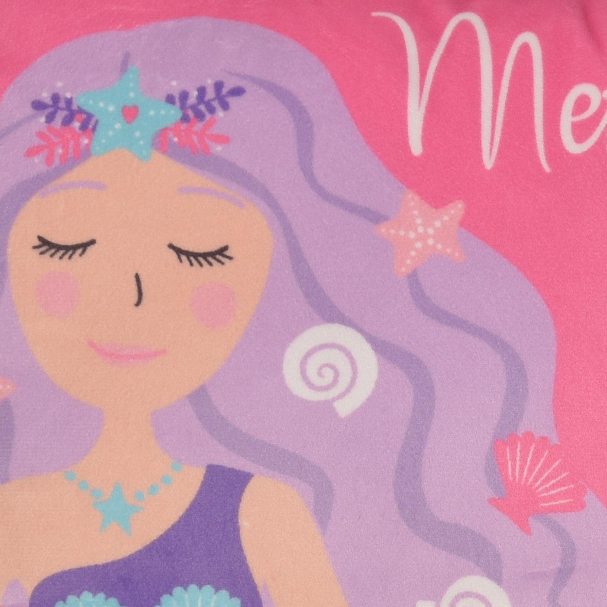 Pink - Bedlam - Mermaid Vibes Velvet Filled Kids Cushion - 5