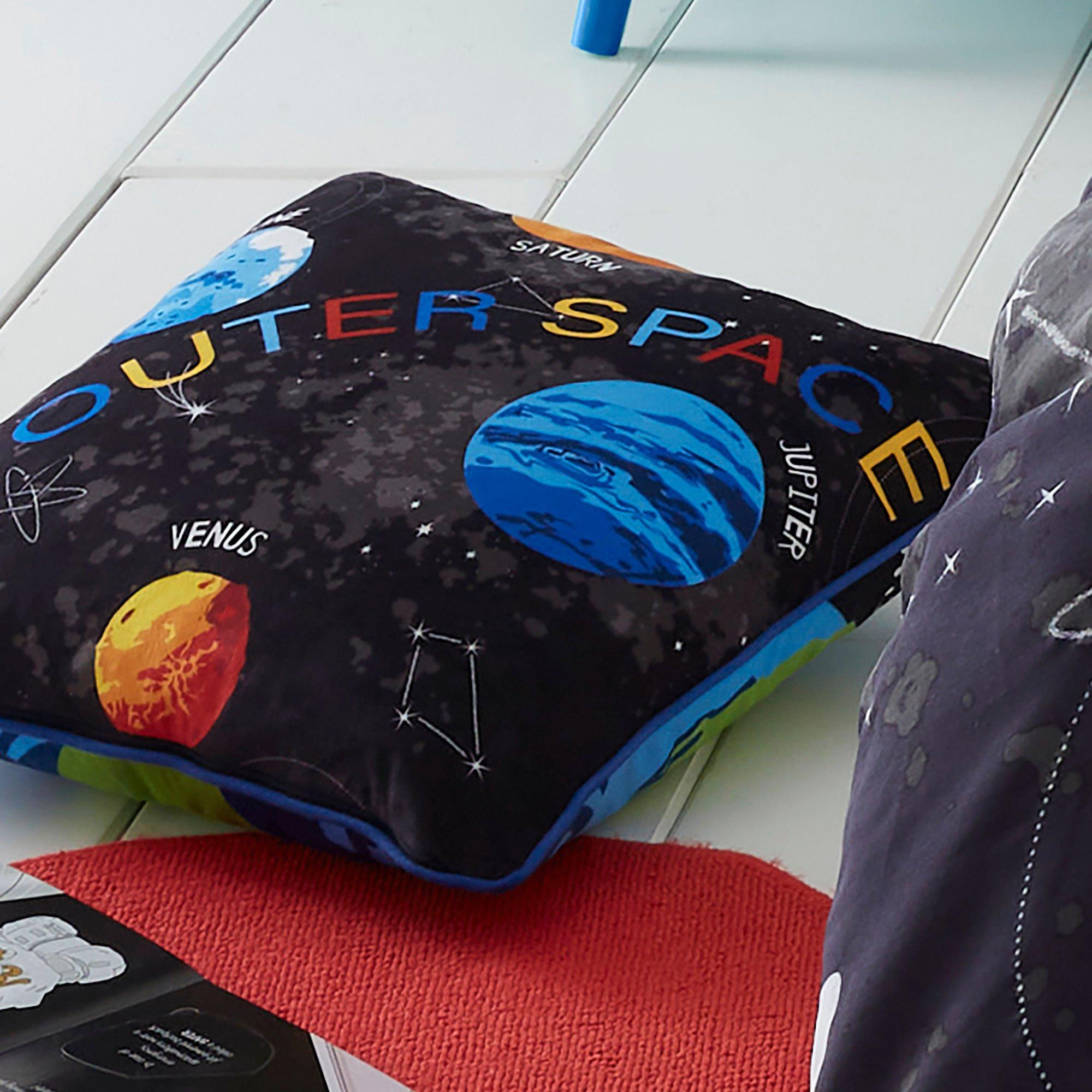 Black - Bedlam - Outer Space Velvet Filled Kids Cushion - 2