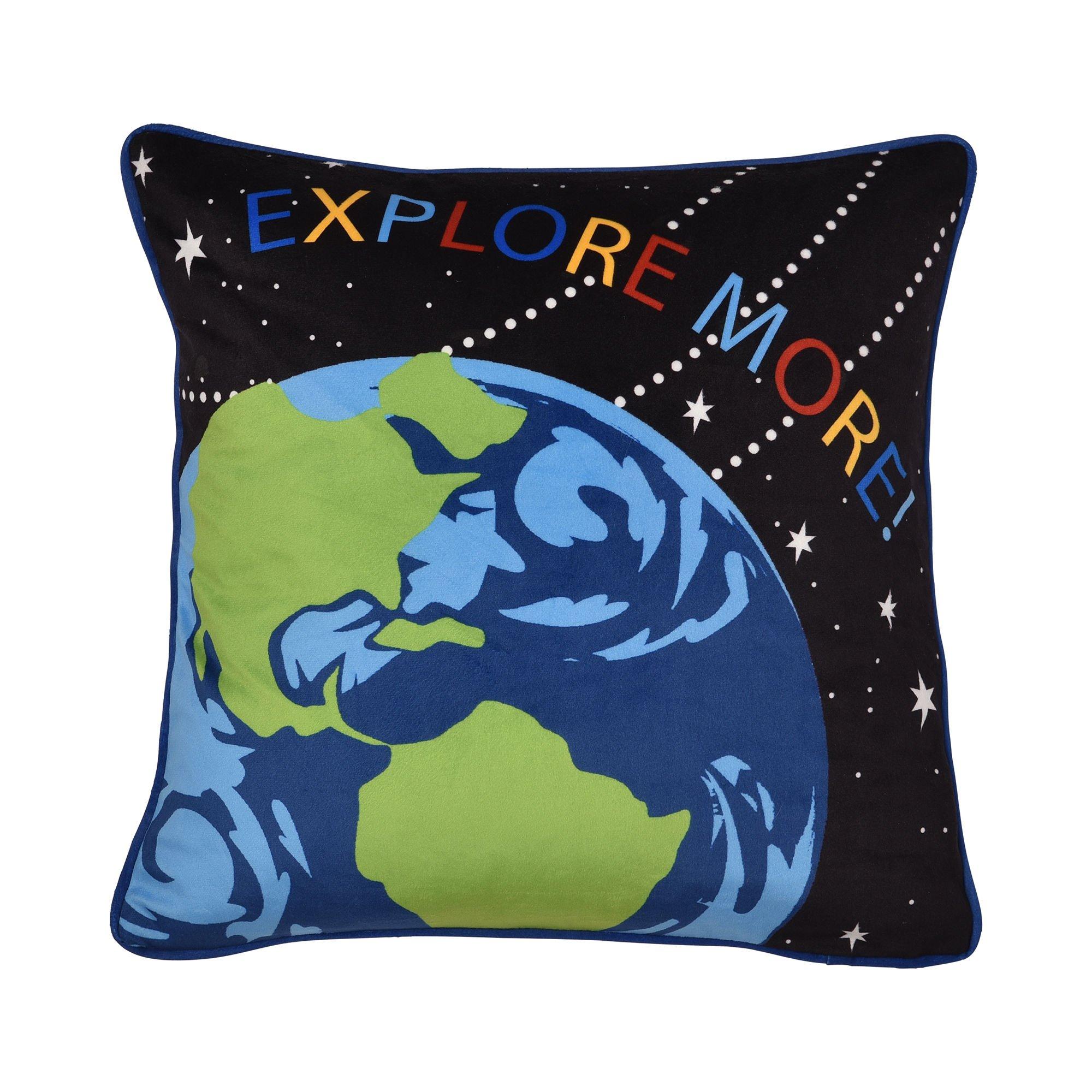 Black - Bedlam - Outer Space Velvet Filled Kids Cushion - 4