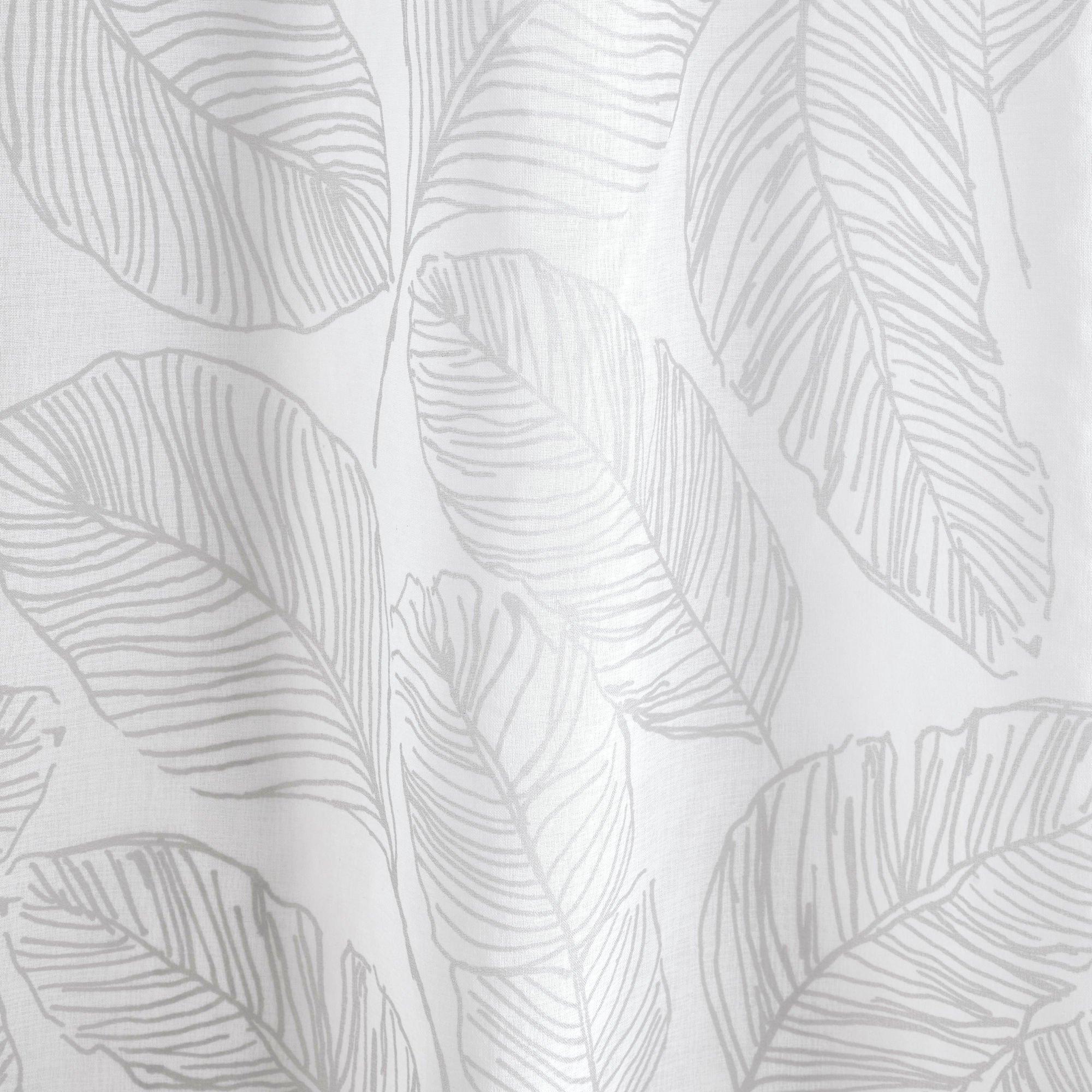 Grey - Fusion - Matteo Voile Panel With Summer Leaf Design - 3