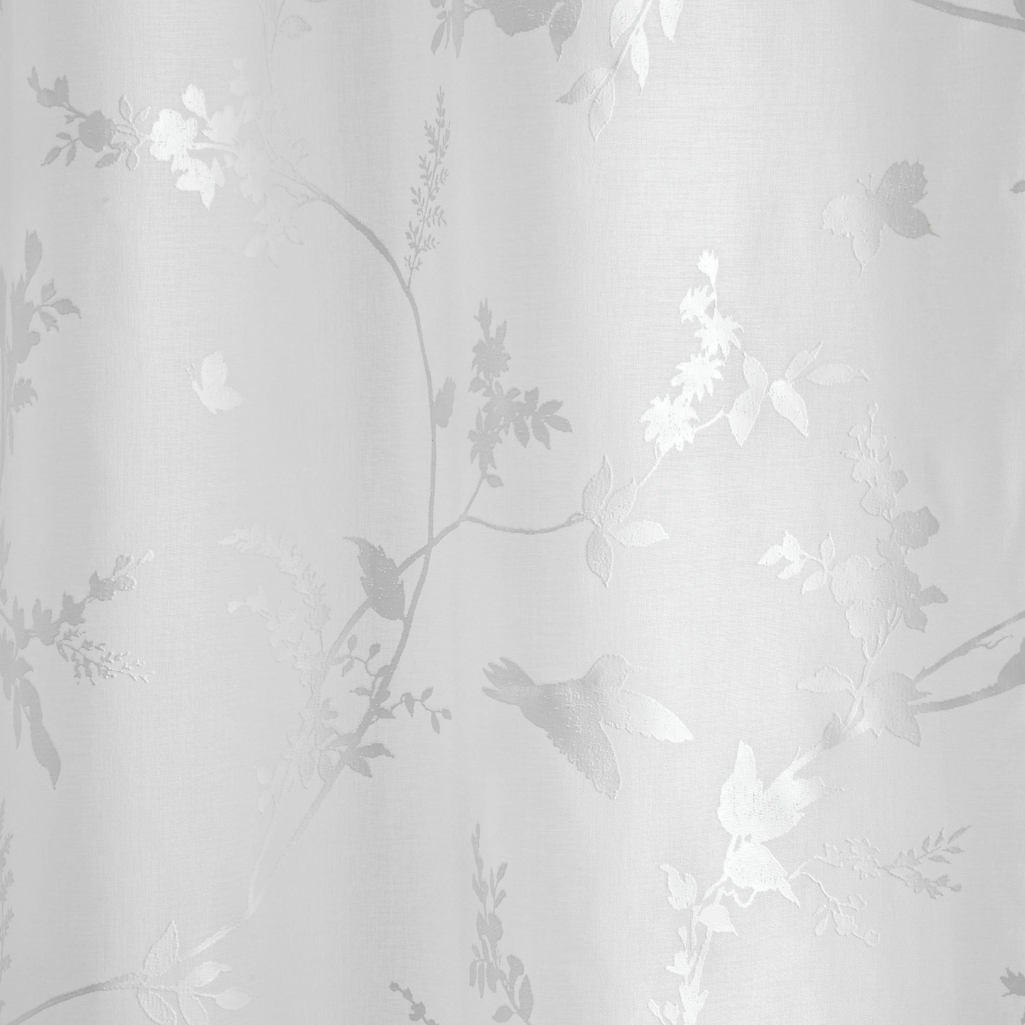 White - Dreams and Drapes - Darnley Voile Summer Floral Slot Top Panel - 2