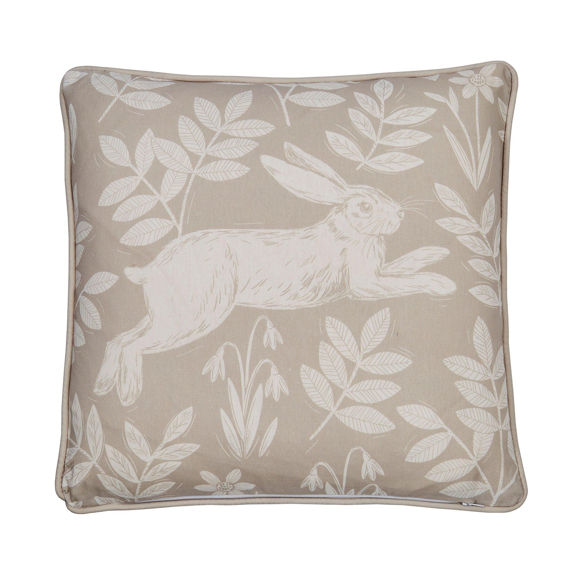 Duck Egg - Dreams and Drapes - Illustrated Spring Rabbit Indoor Outdoor Cushion - 3