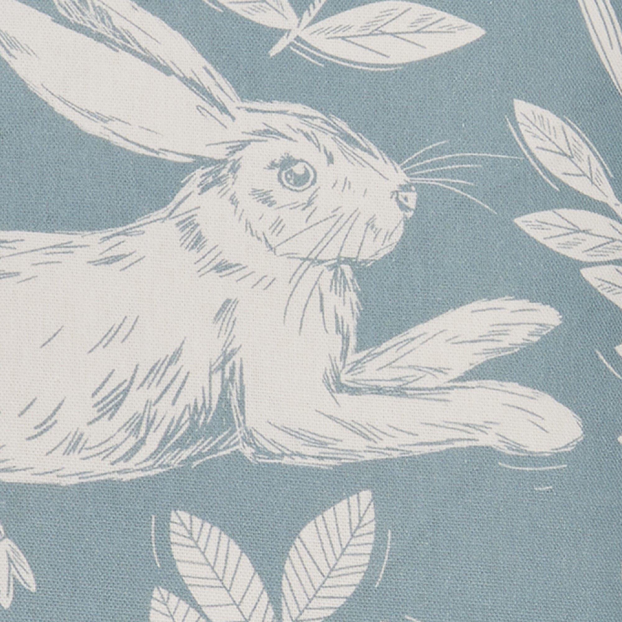 Duck Egg - Dreams and Drapes - Illustrated Spring Rabbit Indoor Outdoor Cushion - 5