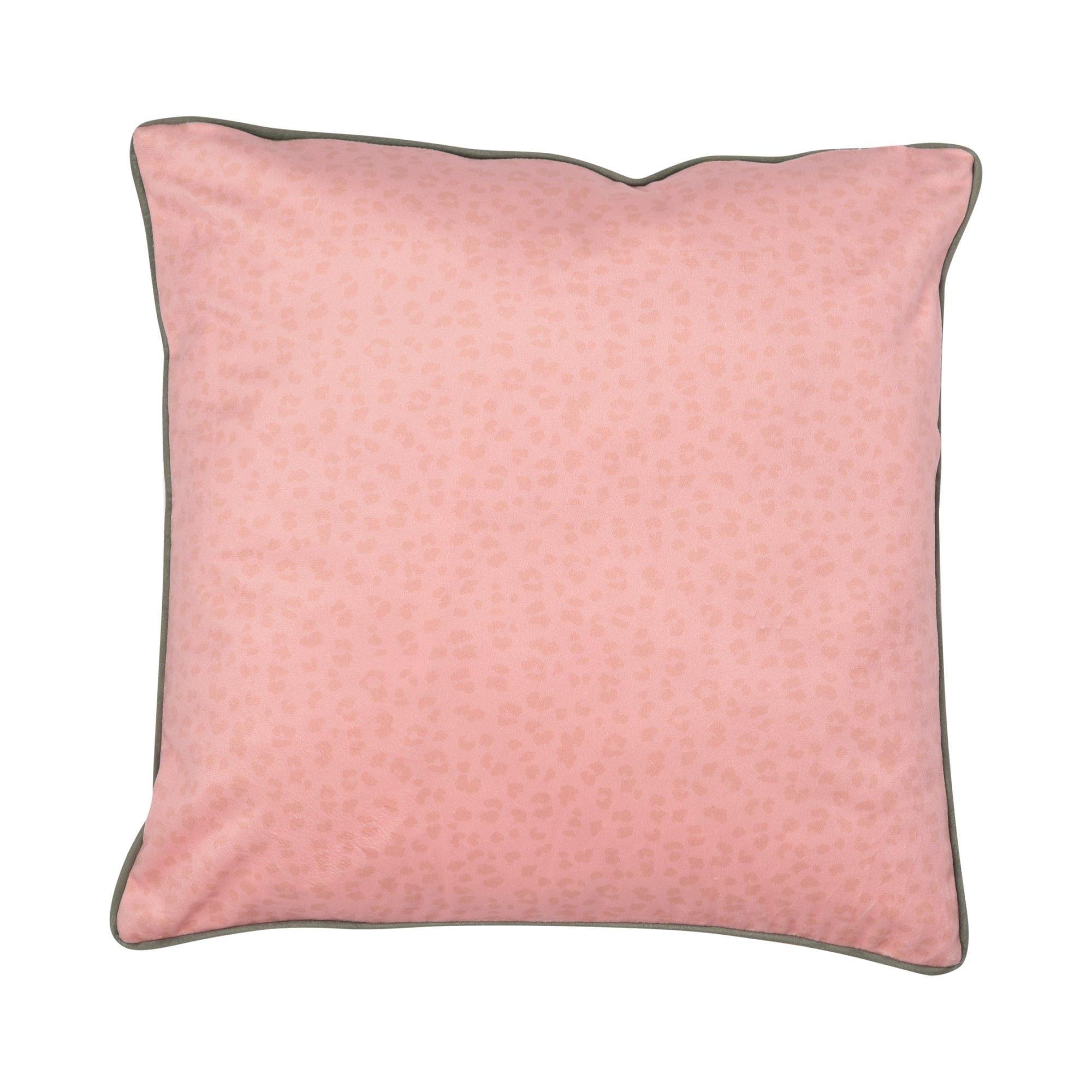 Coral - Serene Home - Tropical Leopard Velvet Filled Cushion - 4