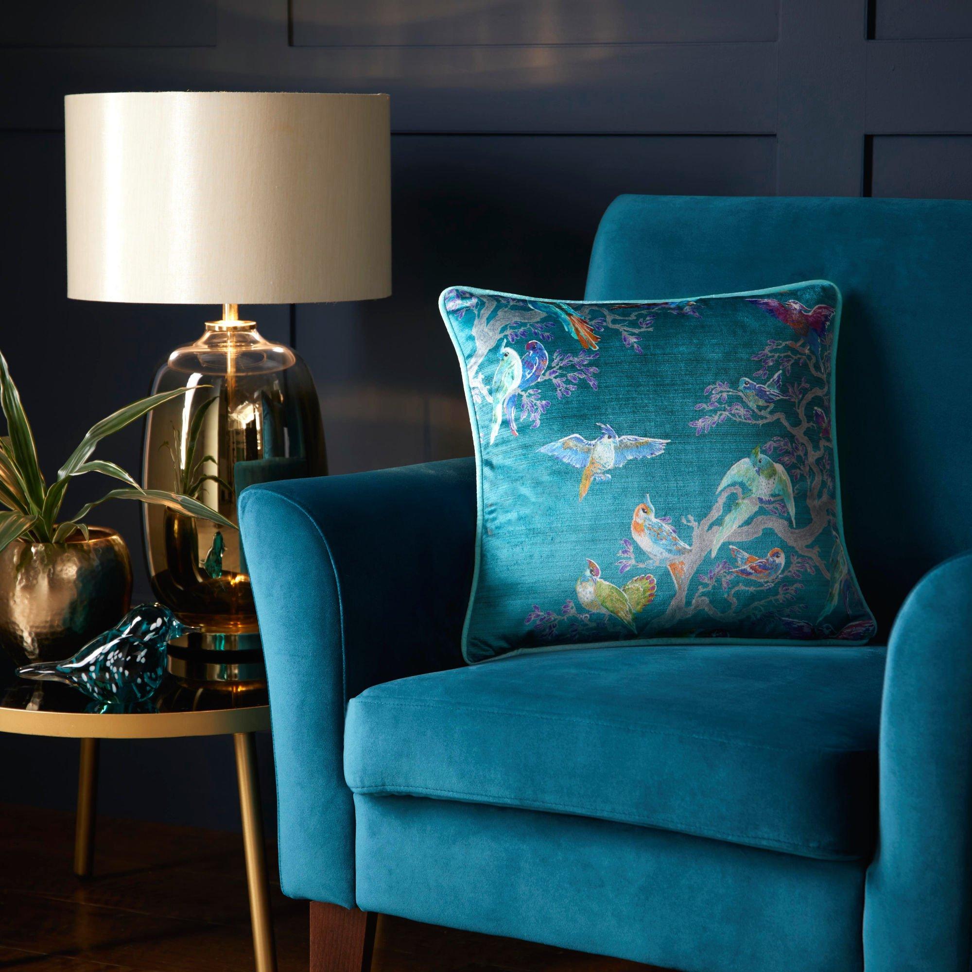 Laurence Llewelyn-Bowen  Blue Birdity Absurdity Filled Cushion - 43 x 43cm