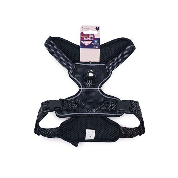 Black - Rosewood - Full Reflective Dog Harness Black Large