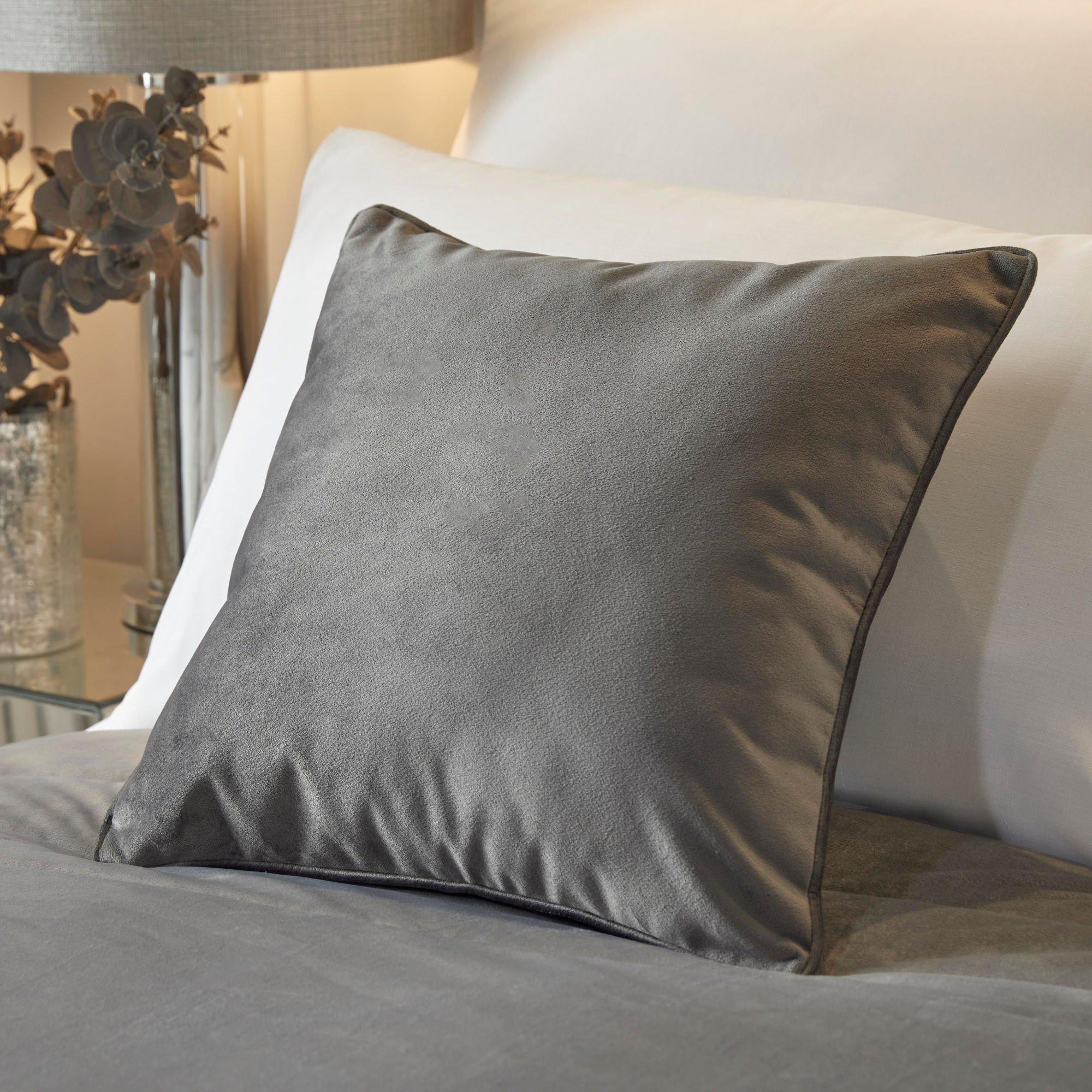 Serene Home  Melanie Velvet Filled Cushion - Slate - 43 x 43cm