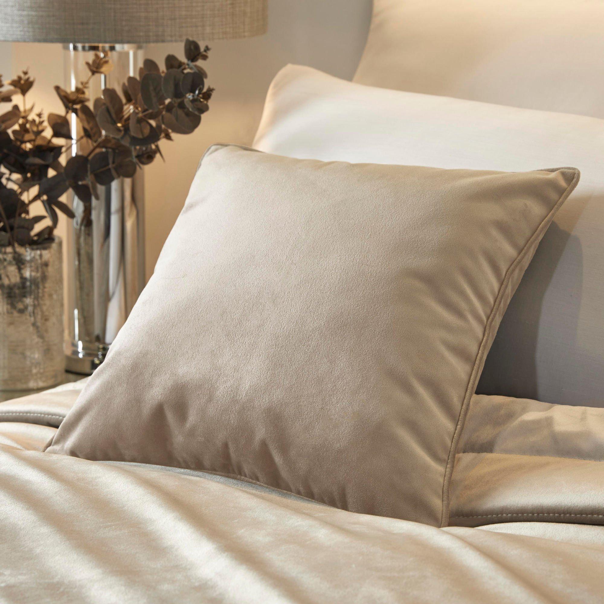 Serene Home  Melanie Velvet Filled Cushion - Linen - 43 x 43cm