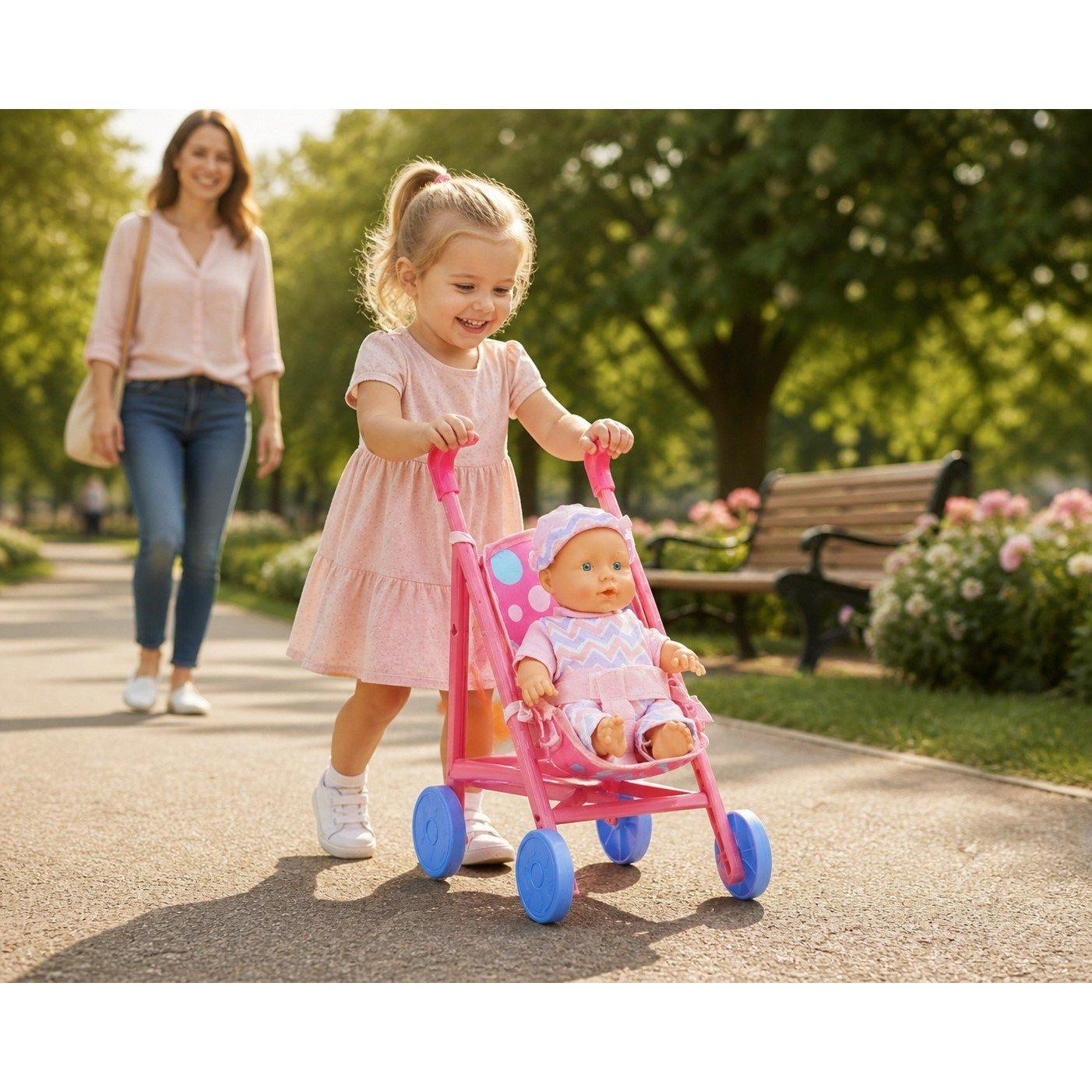 Pink - My Baby and Me - MY BABY & ME Baby Doll 20cm with Stroller - 3