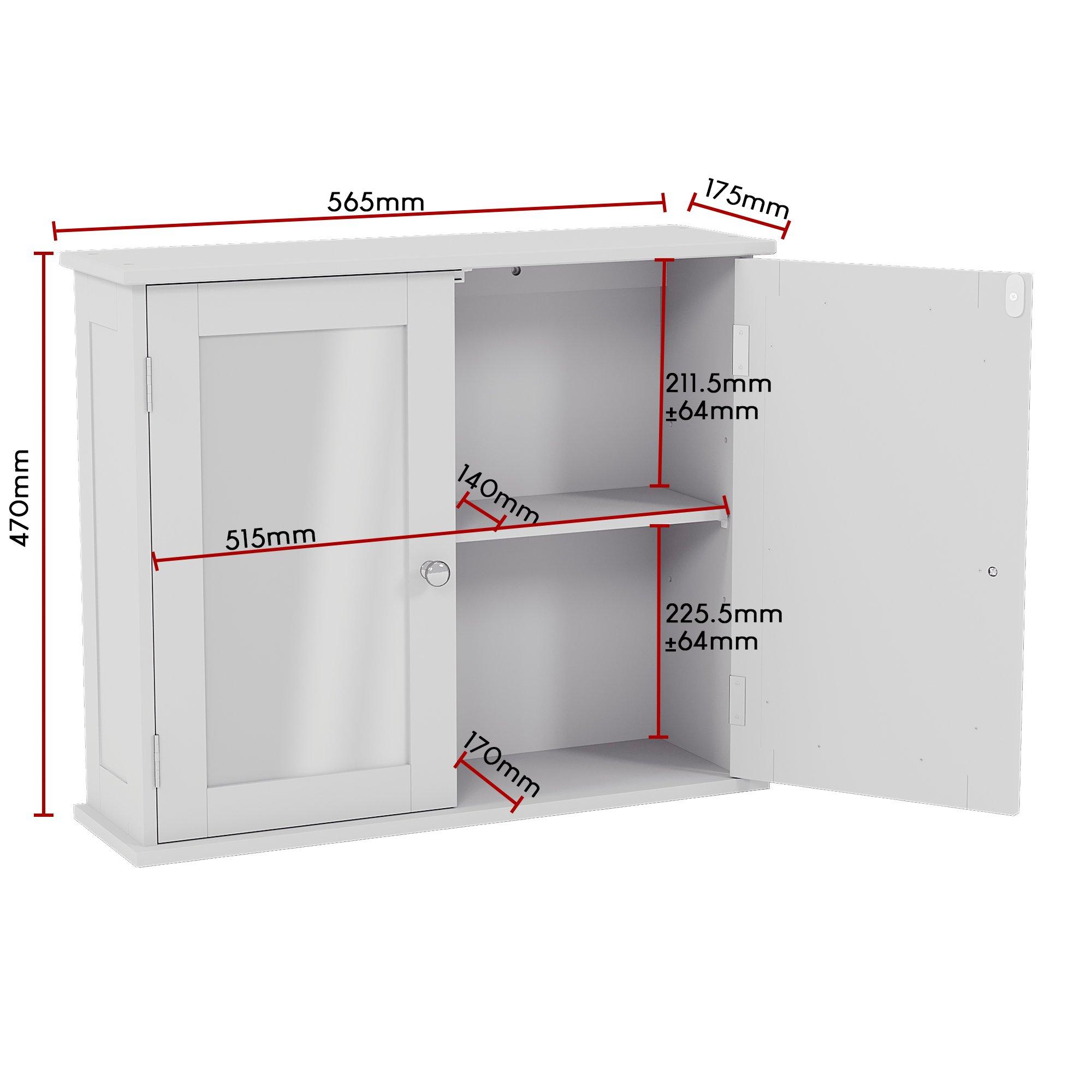 White - Lassic - Bath Vida Priano 2 Door Mirrored Wall Cabinet - 2