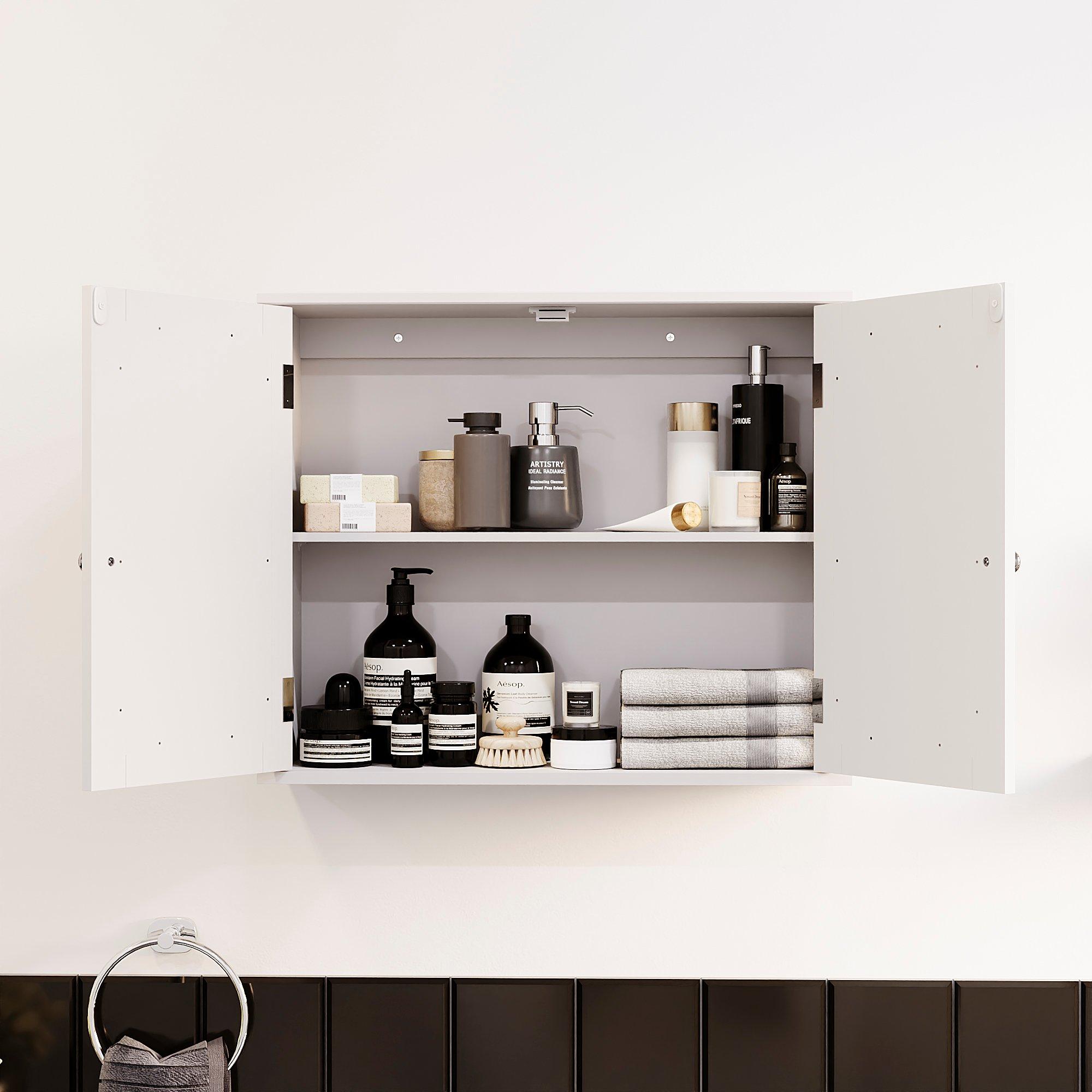 White - Lassic - Bath Vida Priano 2 Door Mirrored Wall Cabinet - 4