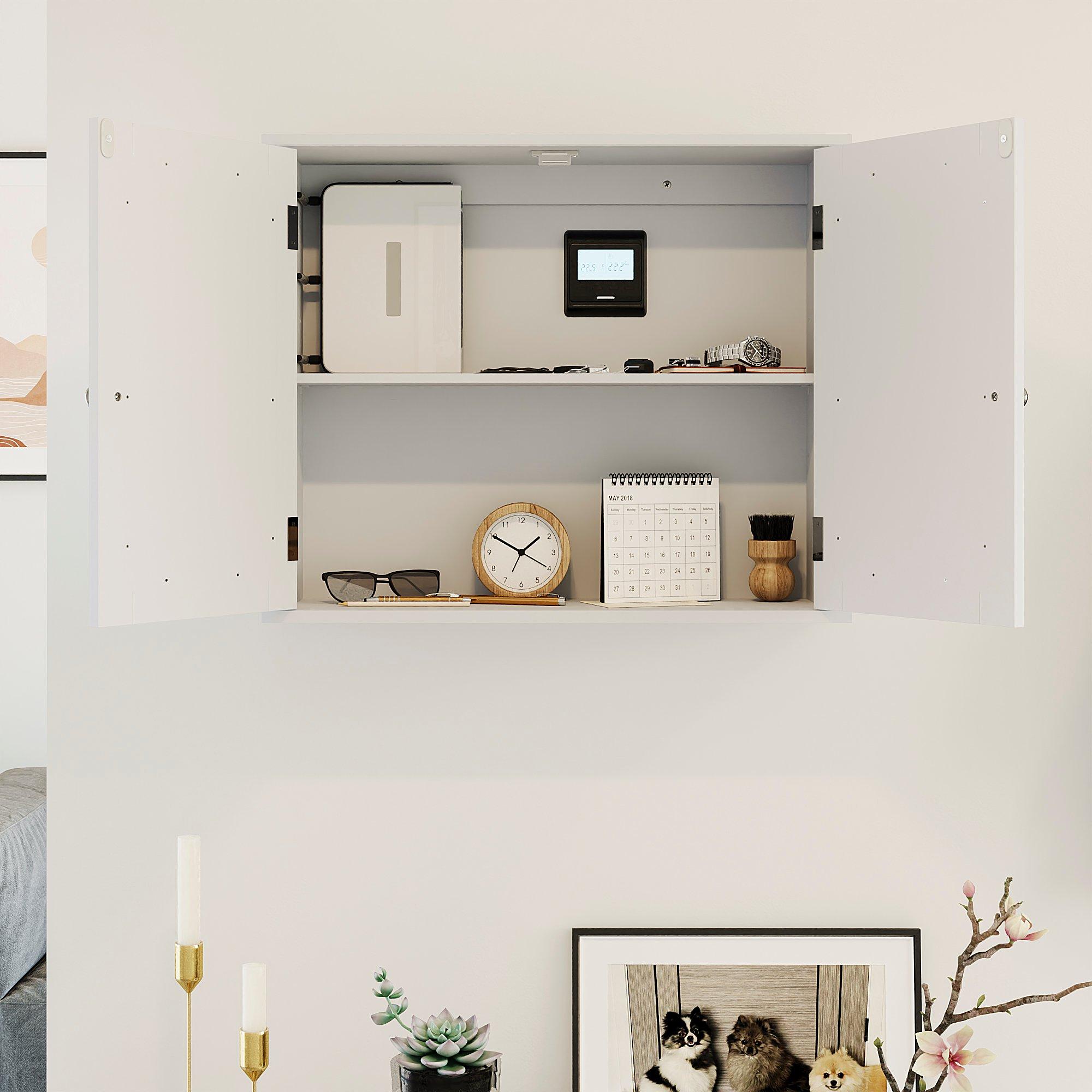 White - Lassic - Bath Vida Priano 2 Door Mirrored Wall Cabinet - 5