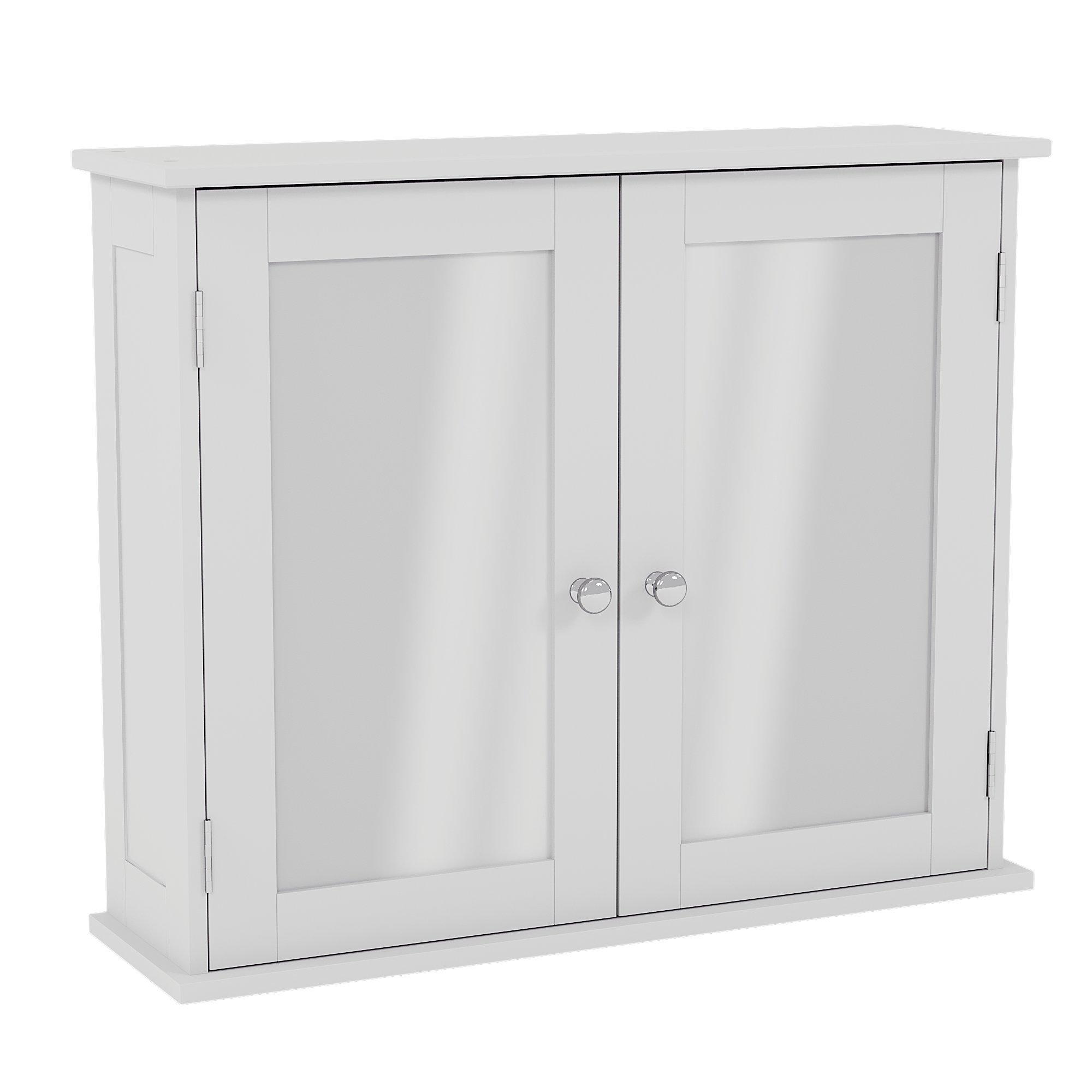 White - Lassic - Bath Vida Priano 2 Door Mirrored Wall Cabinet - 9
