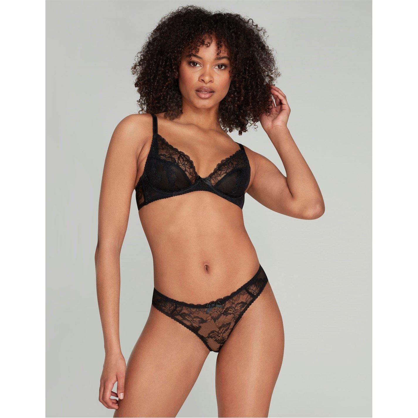 Black - Agent Provocateur - LENI Plunge Underwired Bra - 2