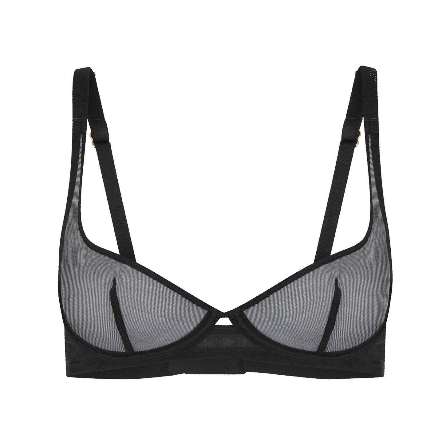 Black - Agent Provocateur - LUCKY Demi Cup Plunge Underwired Bra - 4