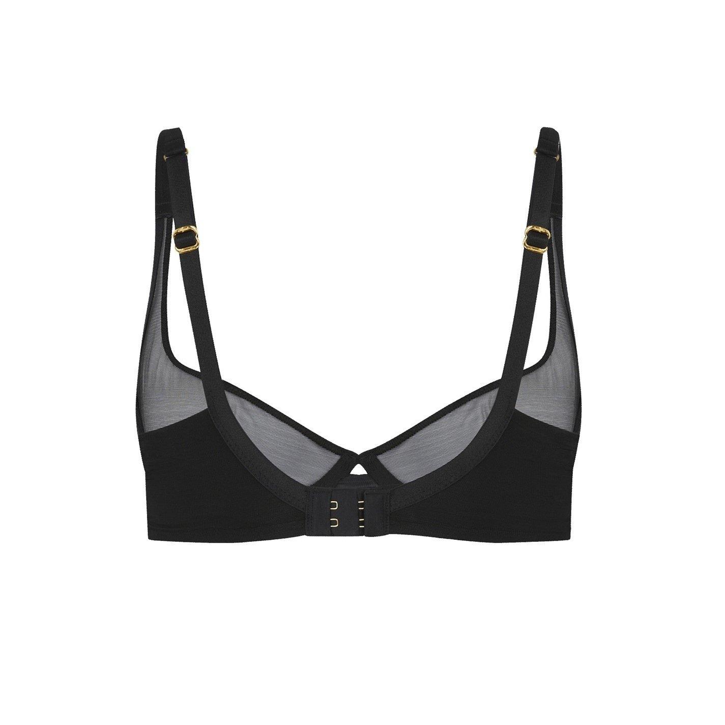Black - Agent Provocateur - LUCKY Demi Cup Plunge Underwired Bra - 5
