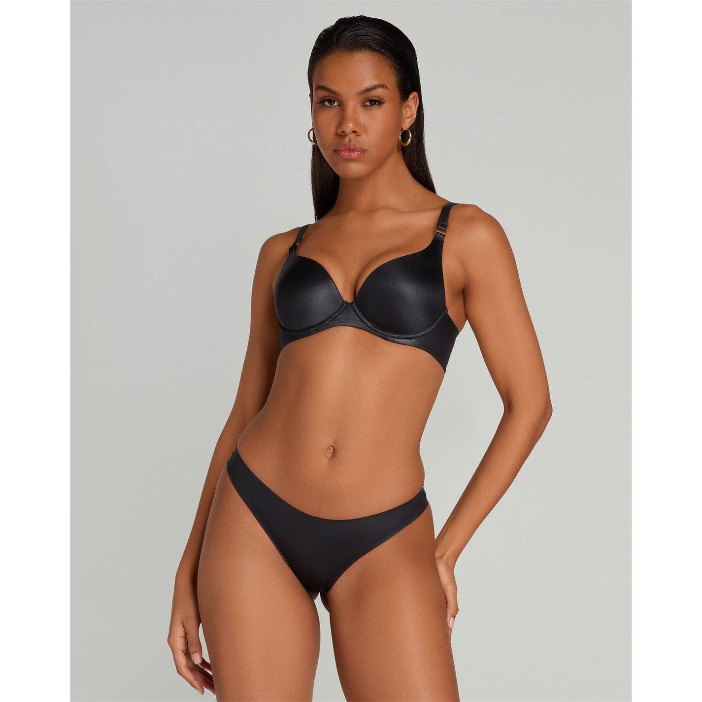 Black - Agent Provocateur - PAIGE Moulded Plunge Underwired Bra - 3