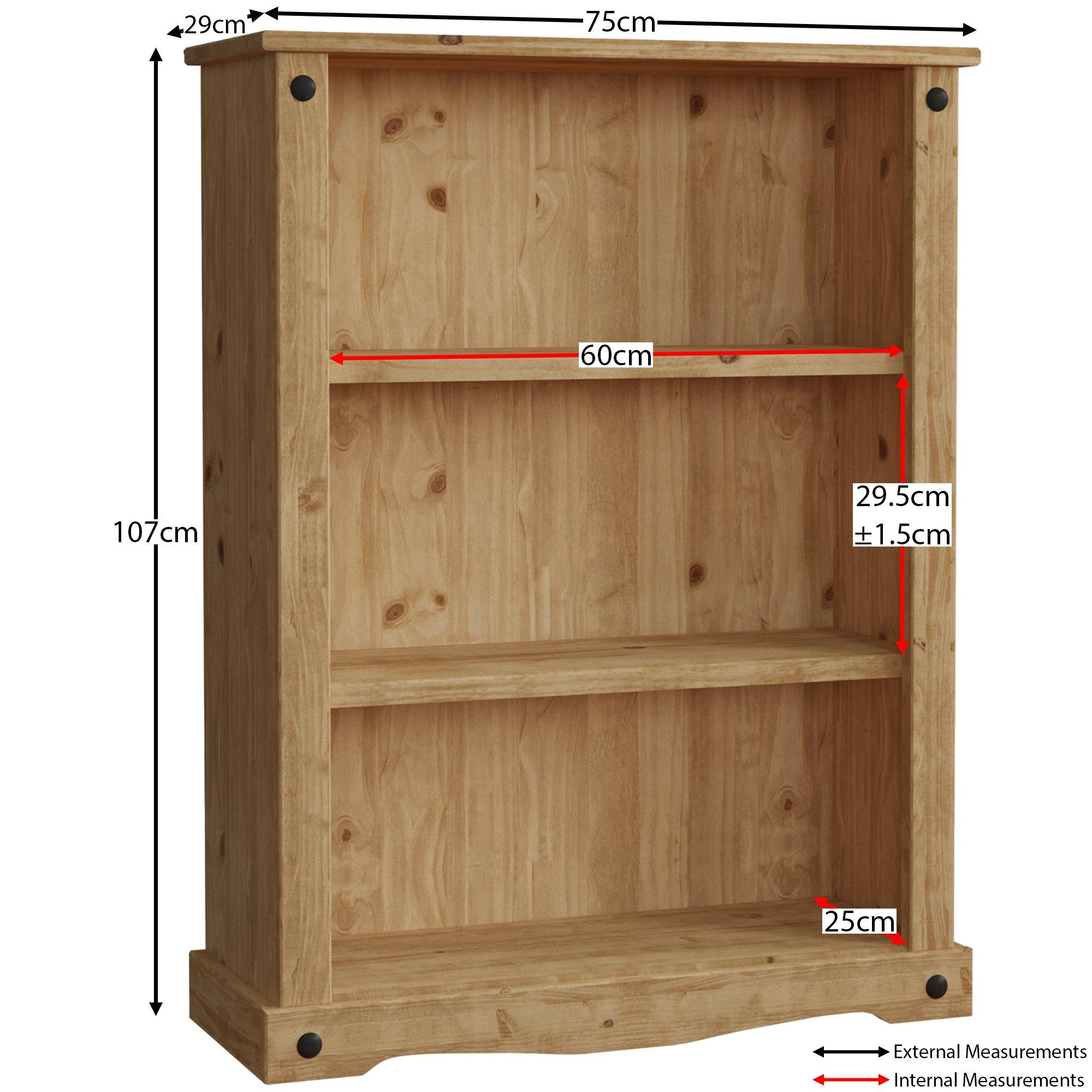 Pine - Lassic - Vida Designs Corona Low Bookcase - 2