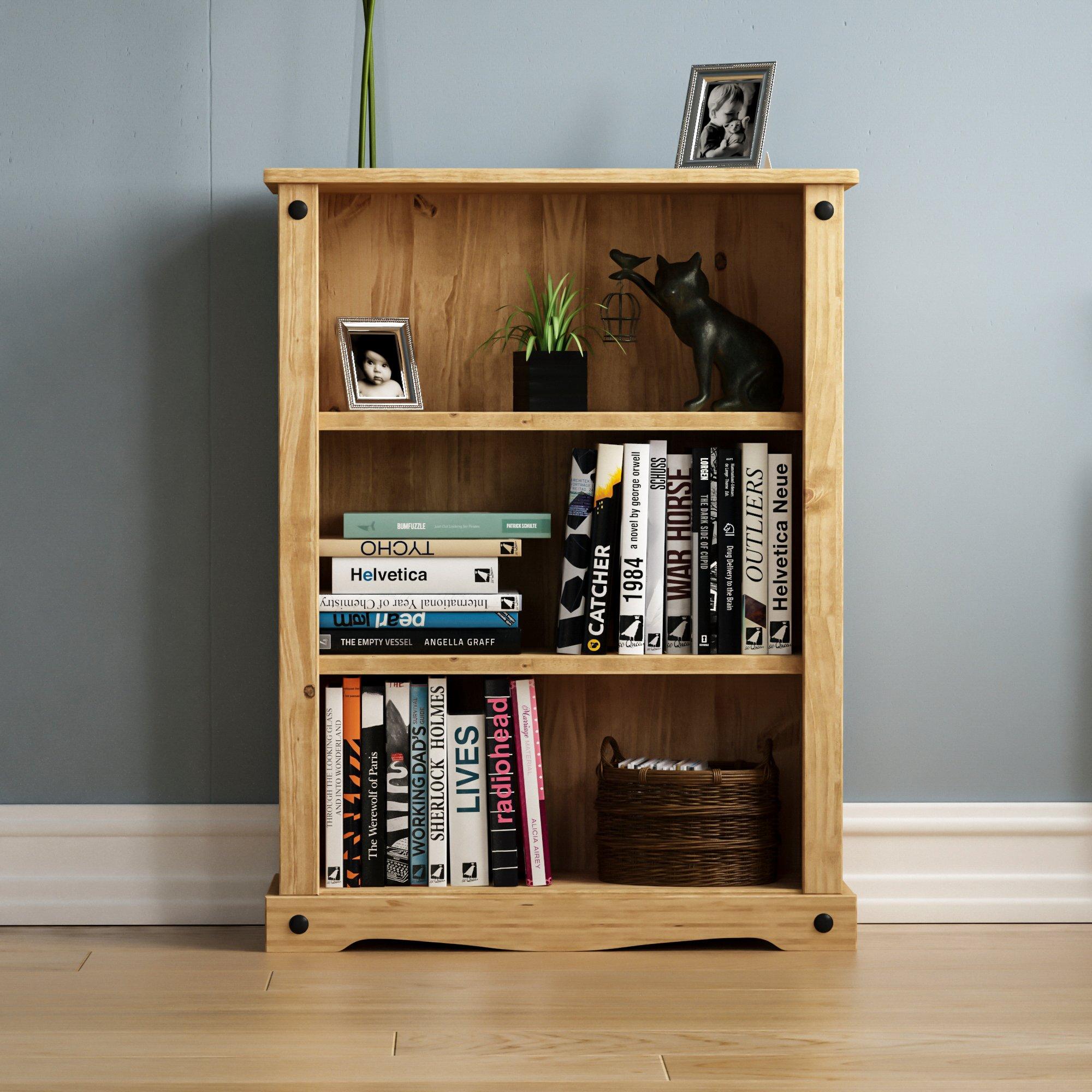 Pine - Lassic - Vida Designs Corona Low Bookcase - 3