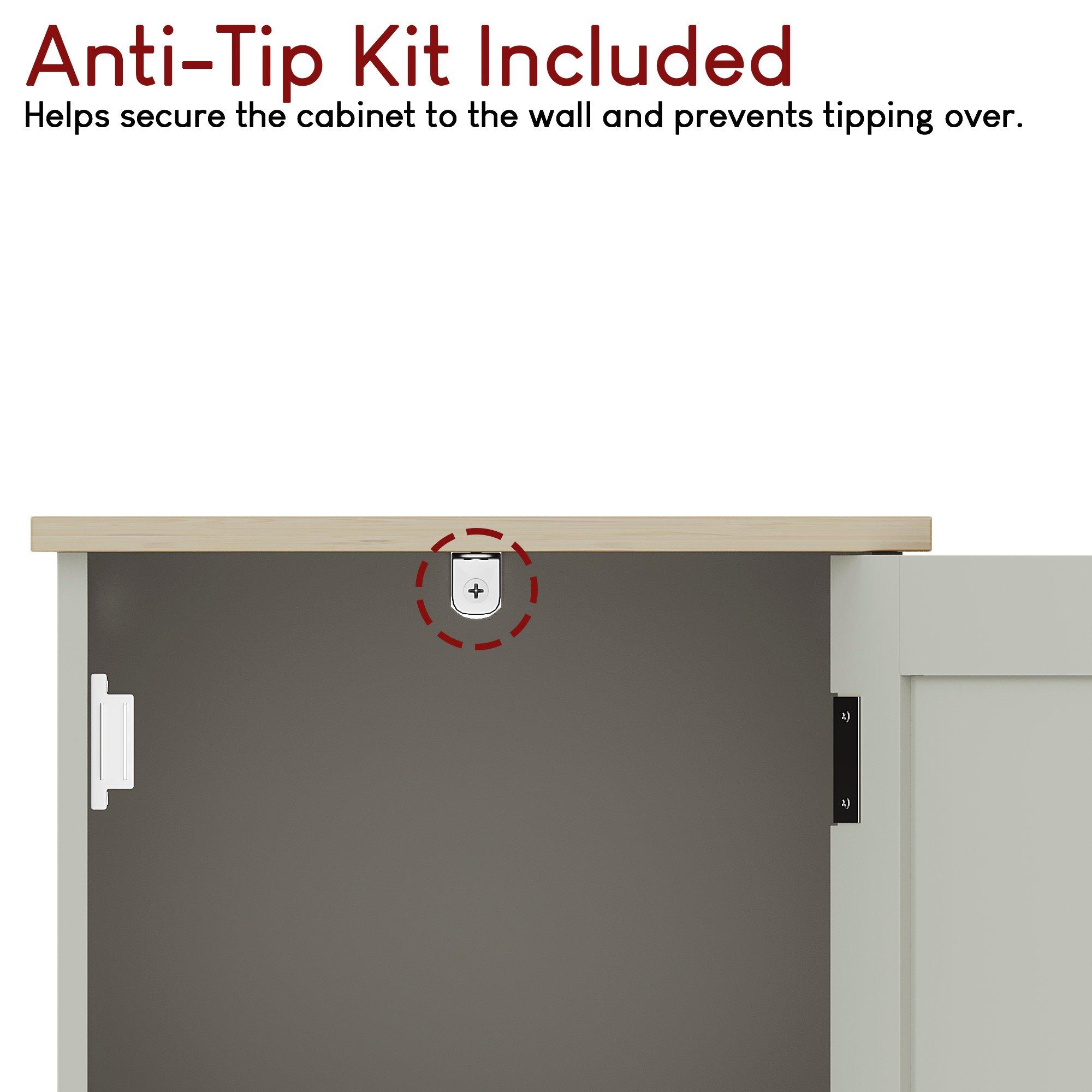 Grey - Lassic - Bath Vida Priano 2 Door Tall Cabinet With Mirror - 7