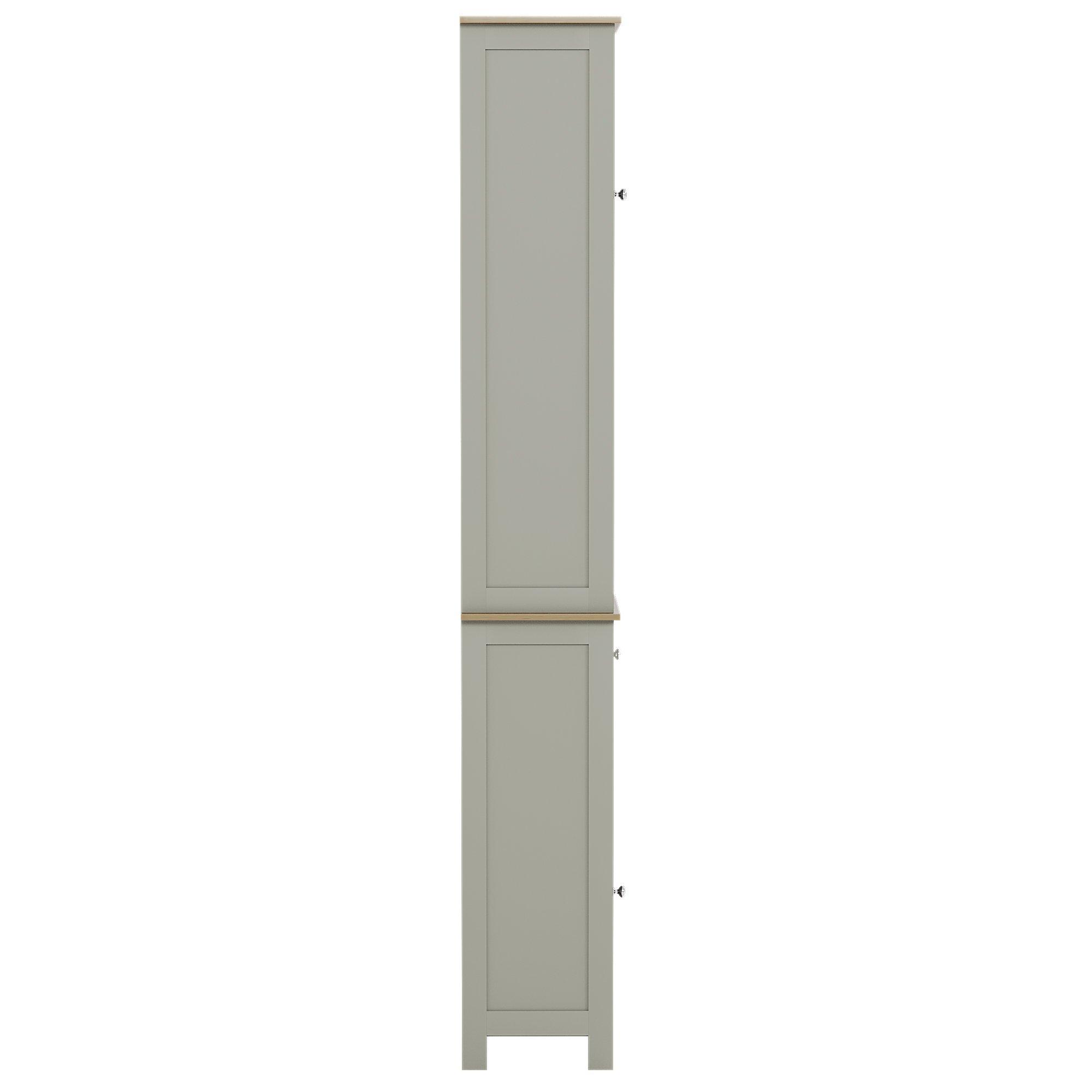 Grey - Lassic - Bath Vida Priano 2 Door Tall Cabinet With Mirror - 8