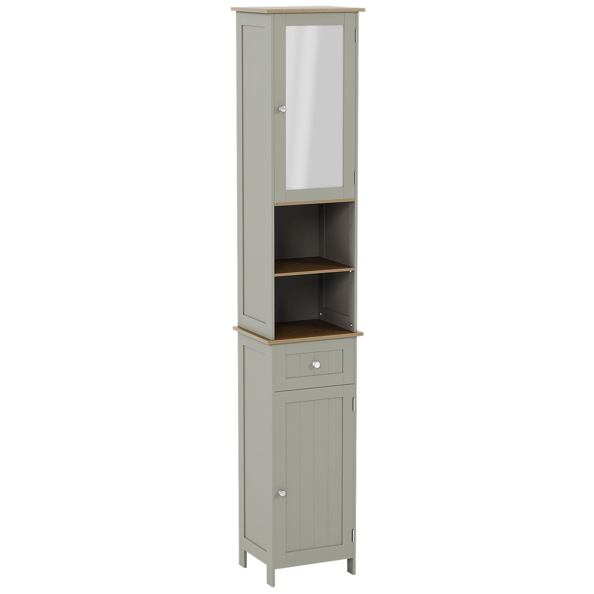 Grey - Lassic - Bath Vida Priano 2 Door Tall Cabinet With Mirror - 9