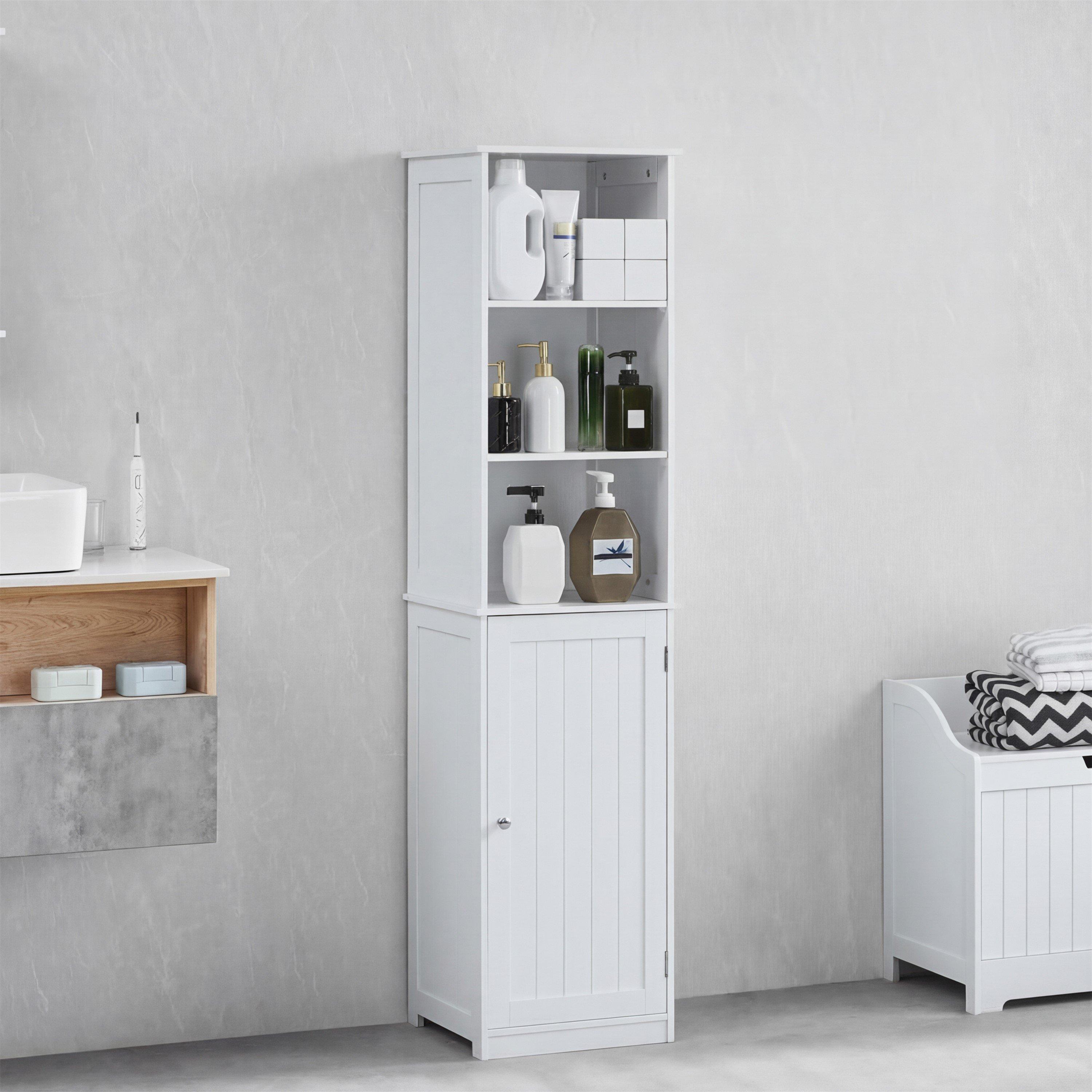 Lassic  Bath Vida Priano 1 Door 2 Shelf Tall Cabinet - White