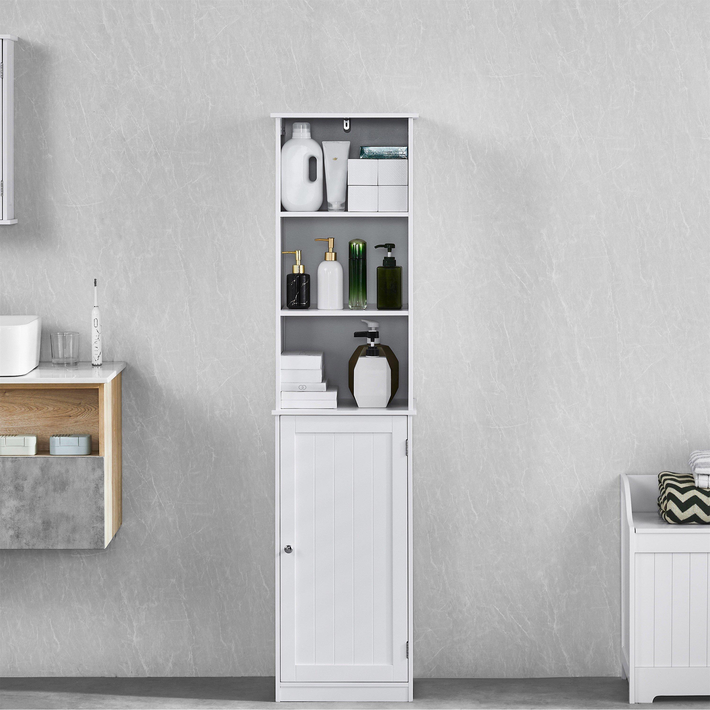 White - Lassic - Bath Vida Priano 1 Door 2 Shelf Tall Cabinet - 5