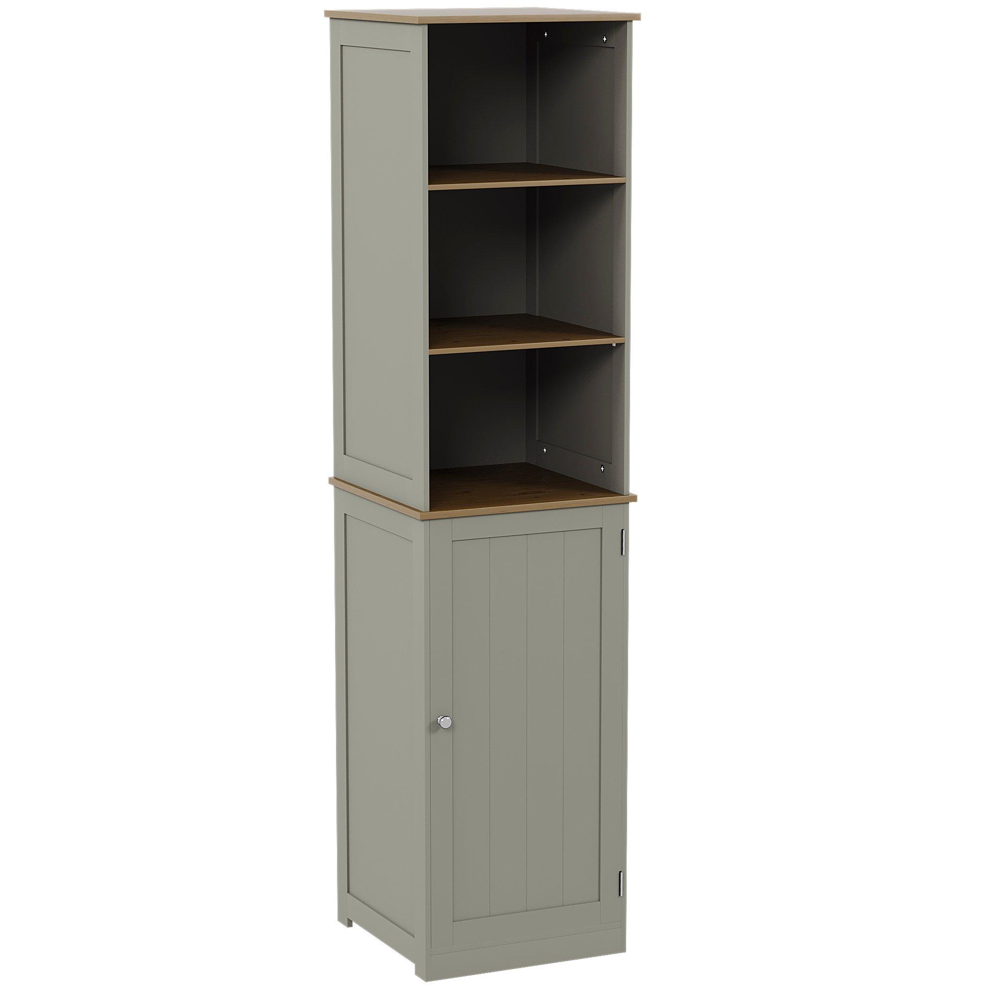 Grey - Lassic - Bath Vida Priano 1 Door 2 Shelf Tall Cabinet - 9