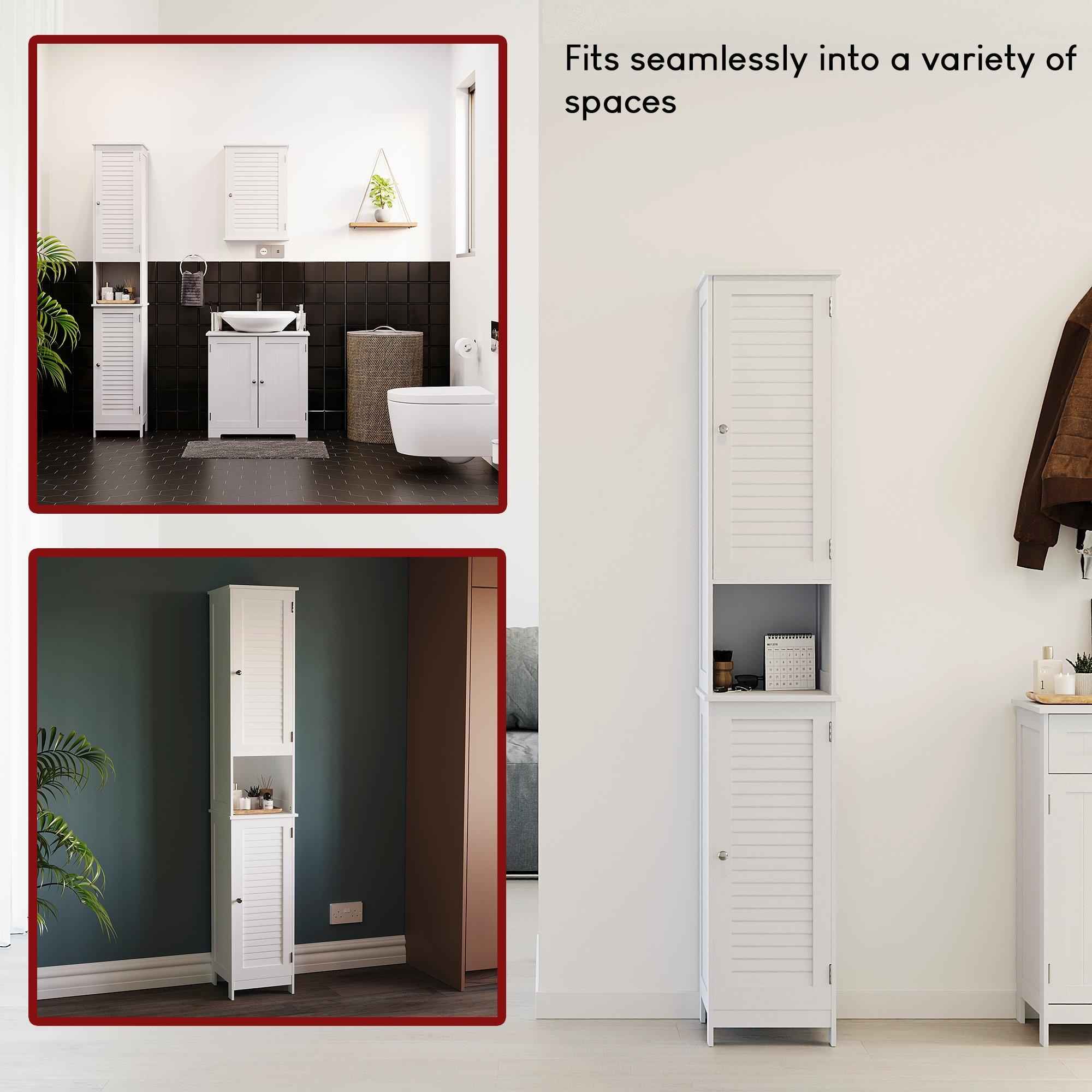 White - Lassic - Bath Vida Liano 2 Door Tall Cabinet - 3