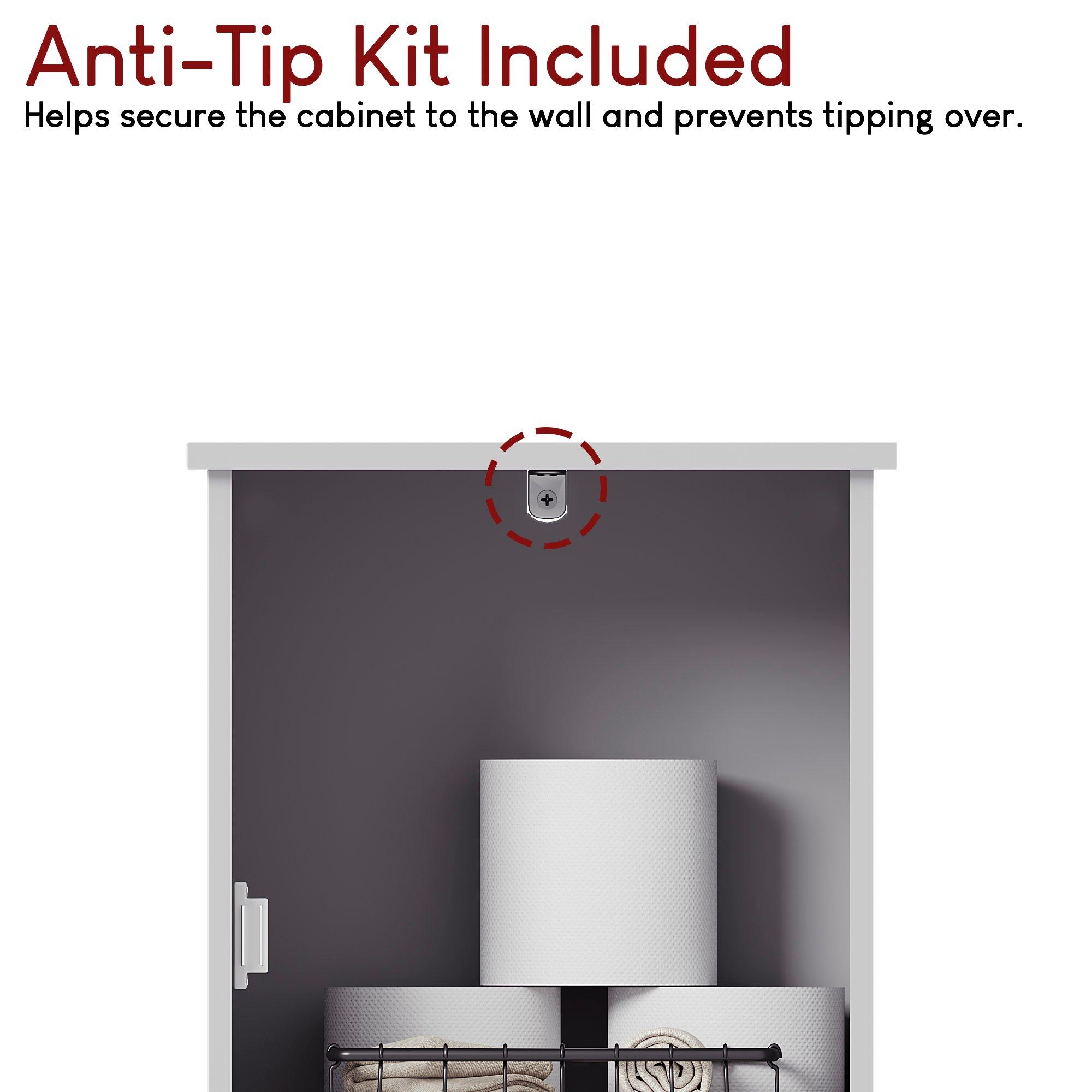 White - Lassic - Bath Vida Liano 2 Door Tall Cabinet - 7