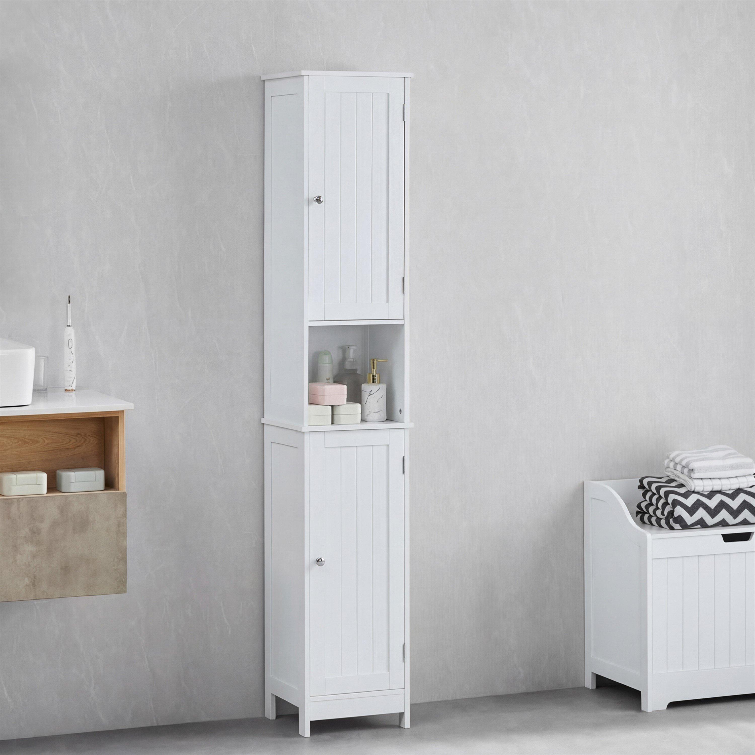 Lassic  Bath Vida Priano 2 Door Tall Cabinet - White - 2 Door